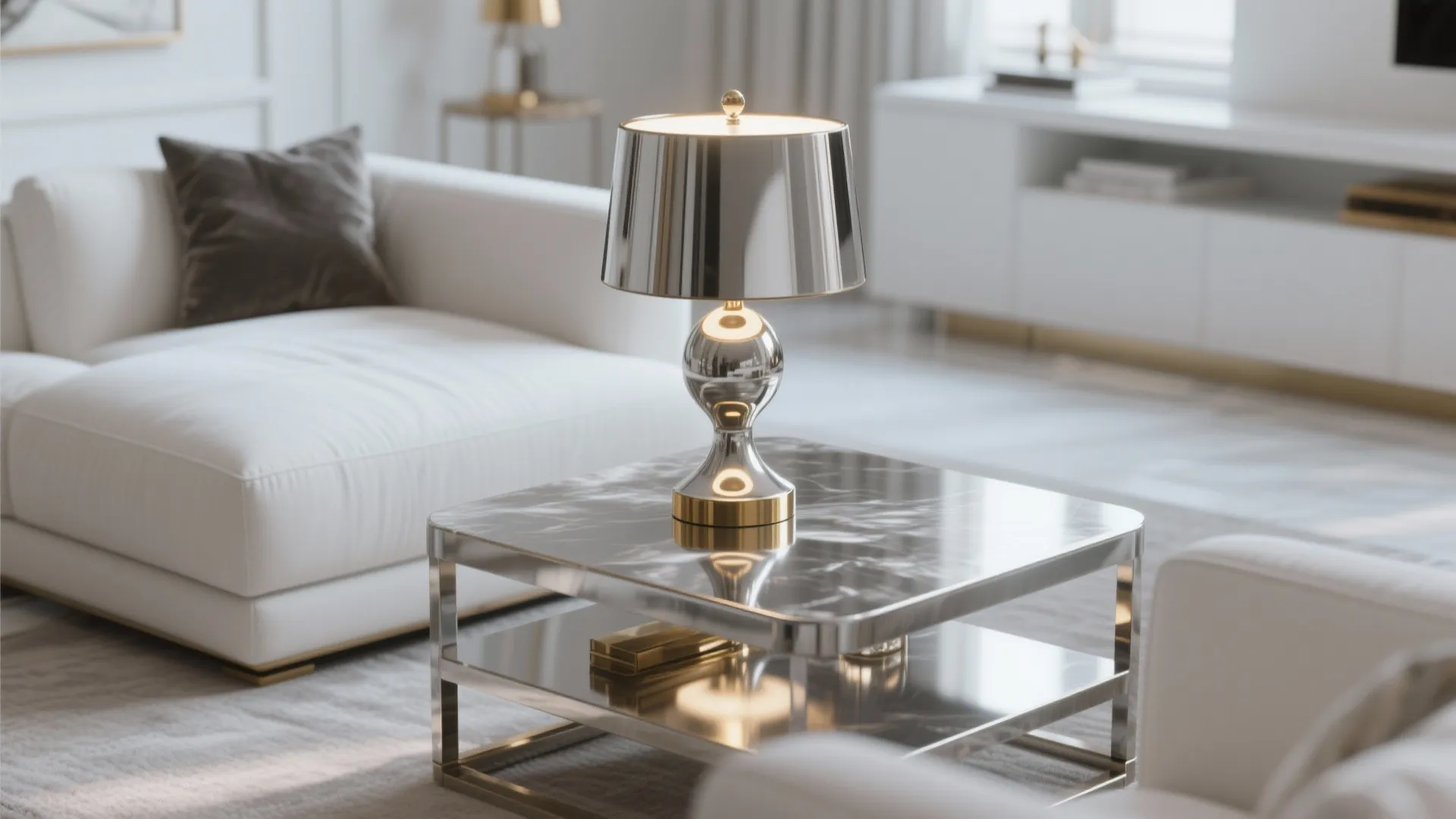 7. White with Metallic Accents