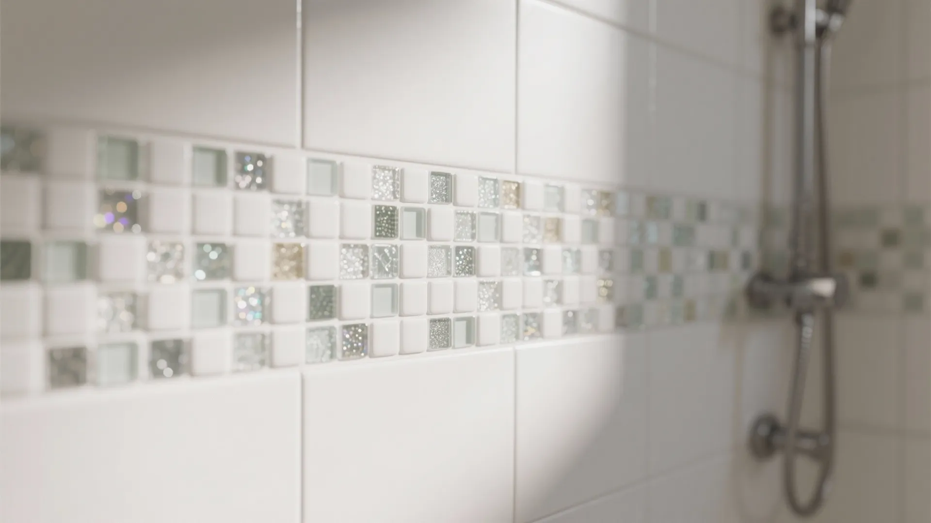9. White Mosaic Feature Strips