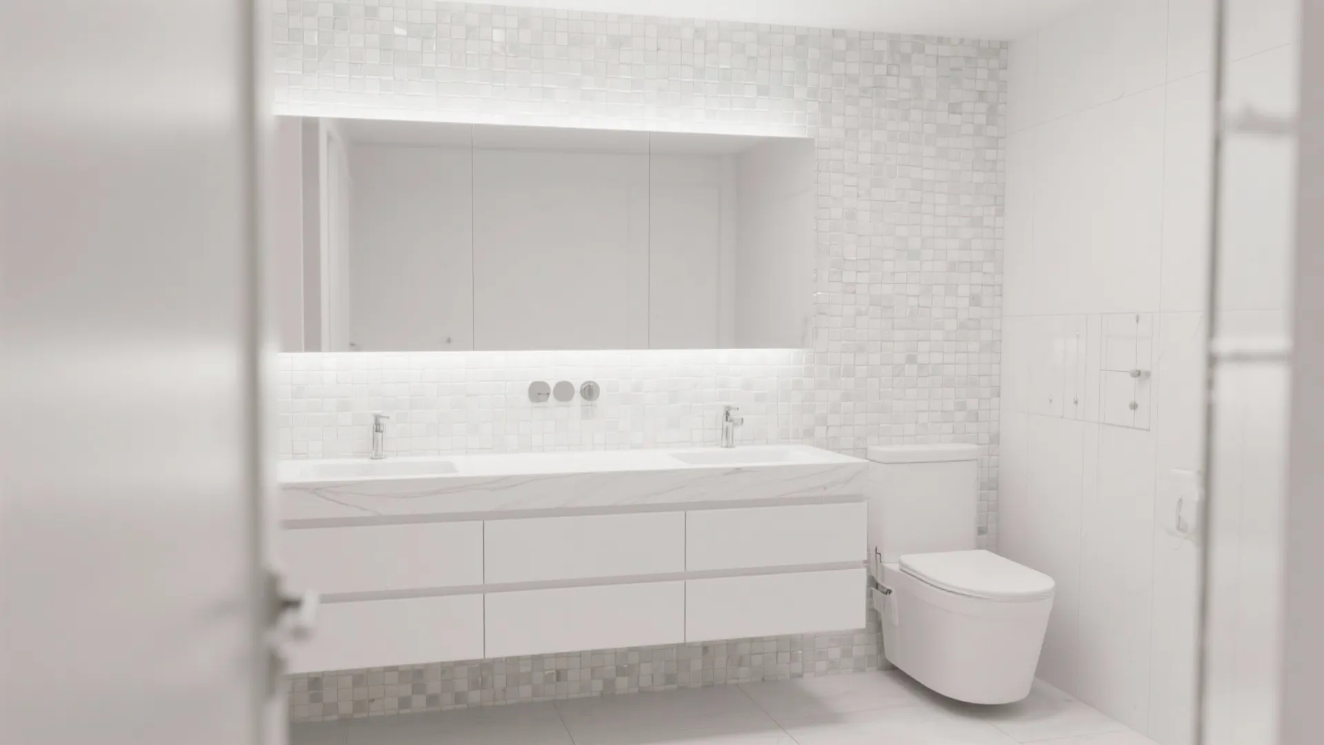 10. Accent Wall in White Mosaic