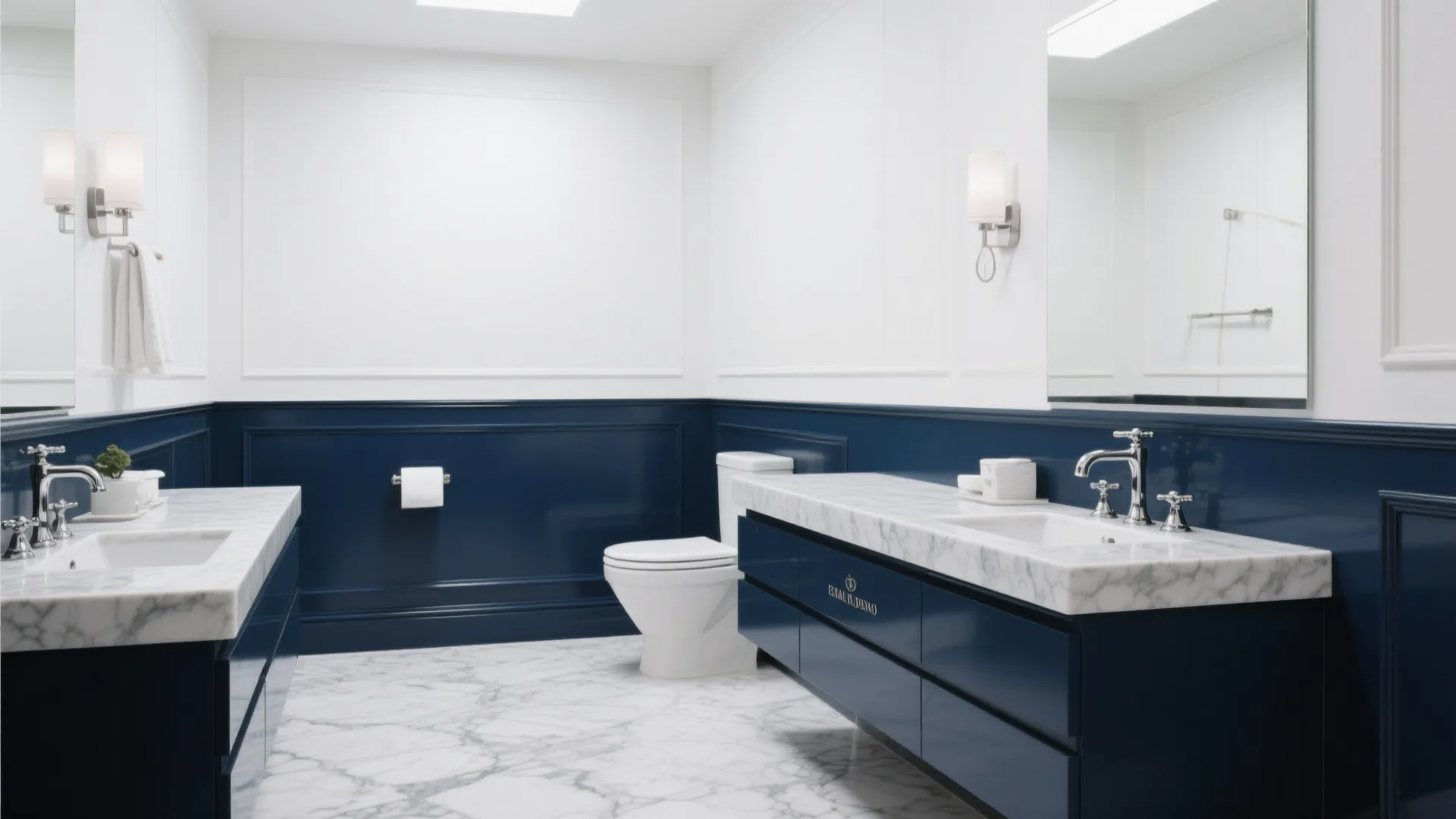 1. Classic White & Navy