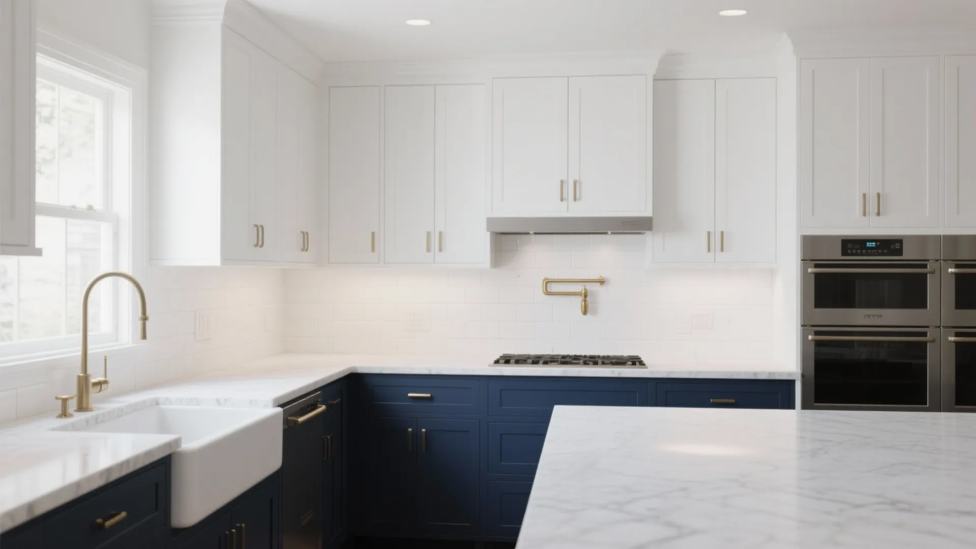 White + Navy for Crisp Contrast