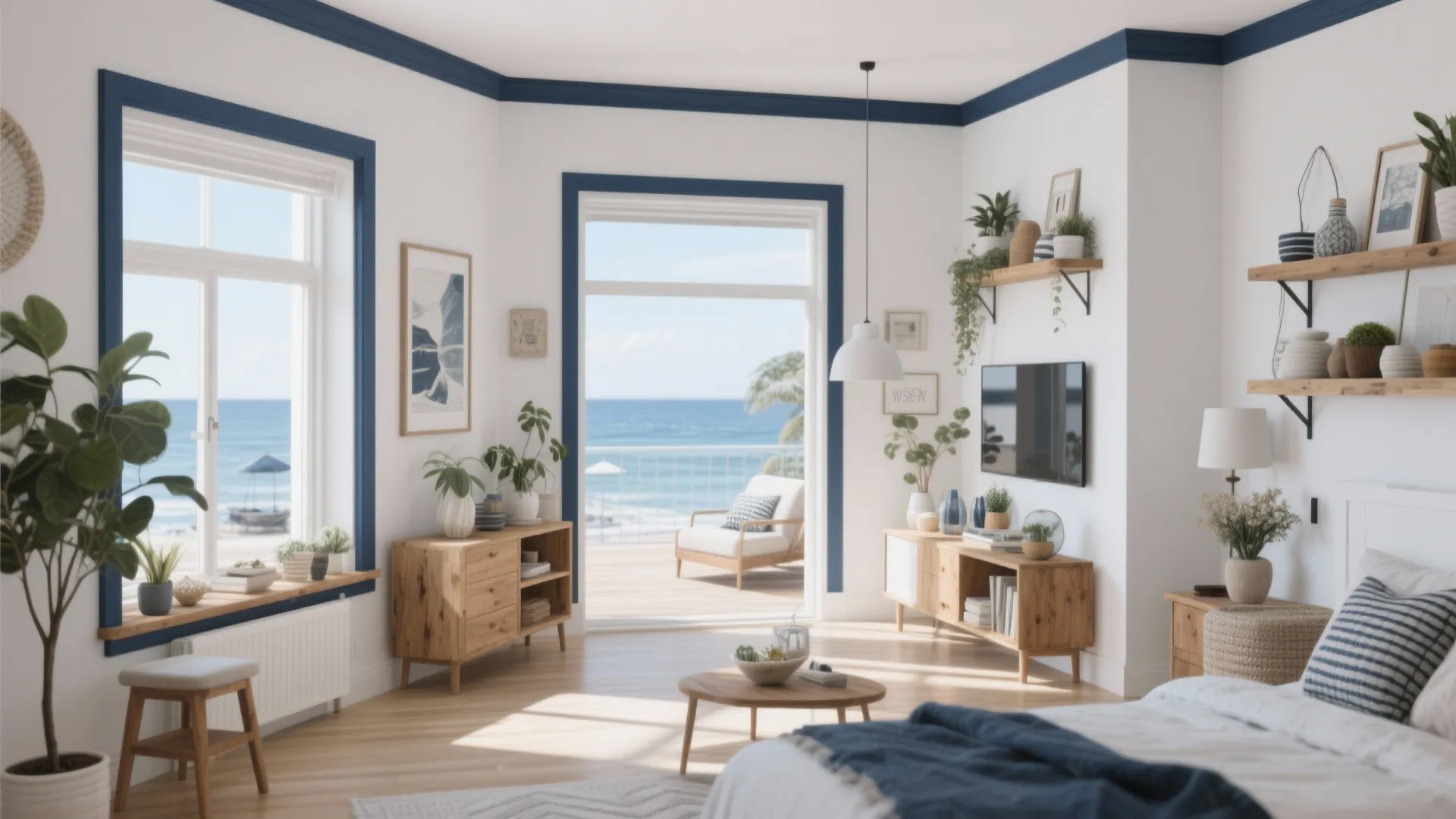 10. Crisp White with Bold Trim