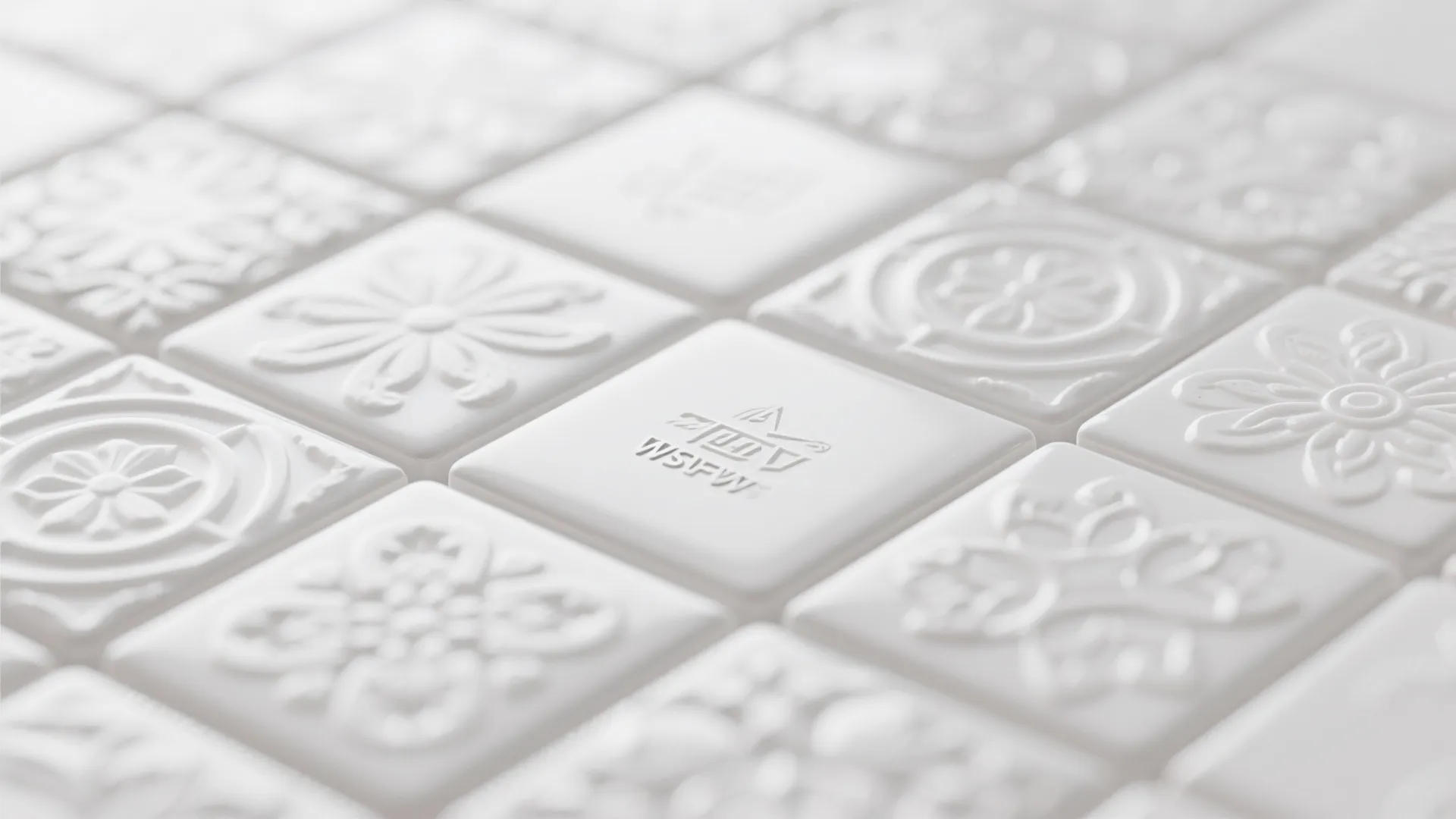 5. Patterned White-on-White Tiles for Subtle Detail
