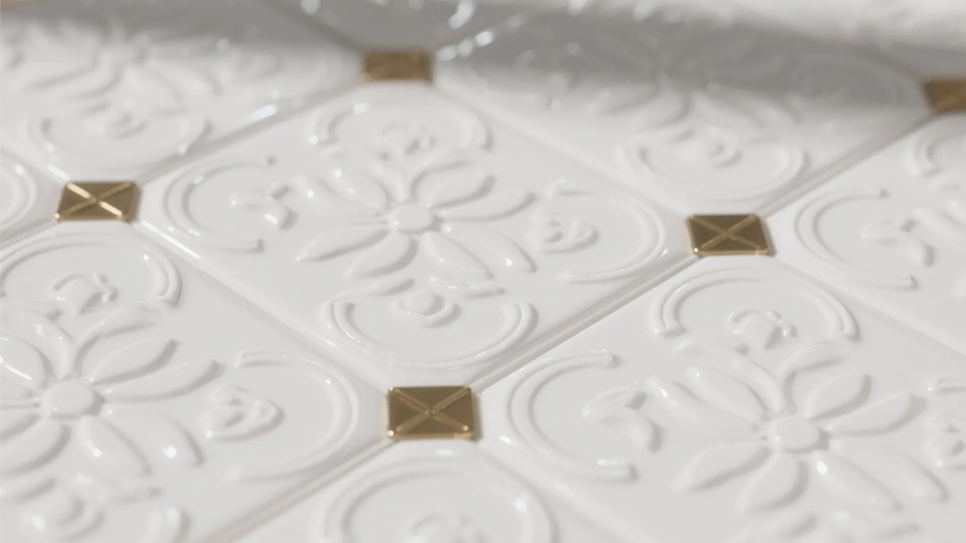 5. Patterned White-on-White Encaustic Look