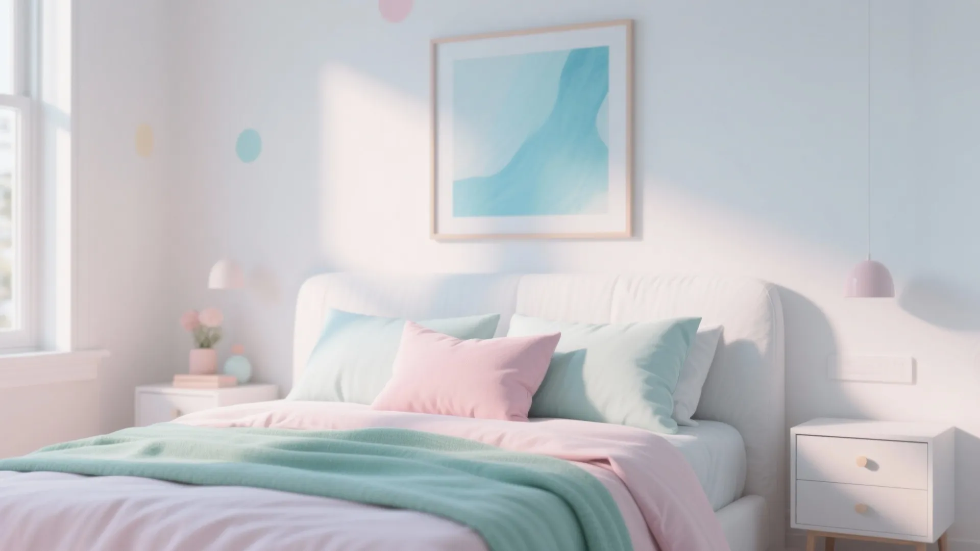 4. White with Pastel Accents