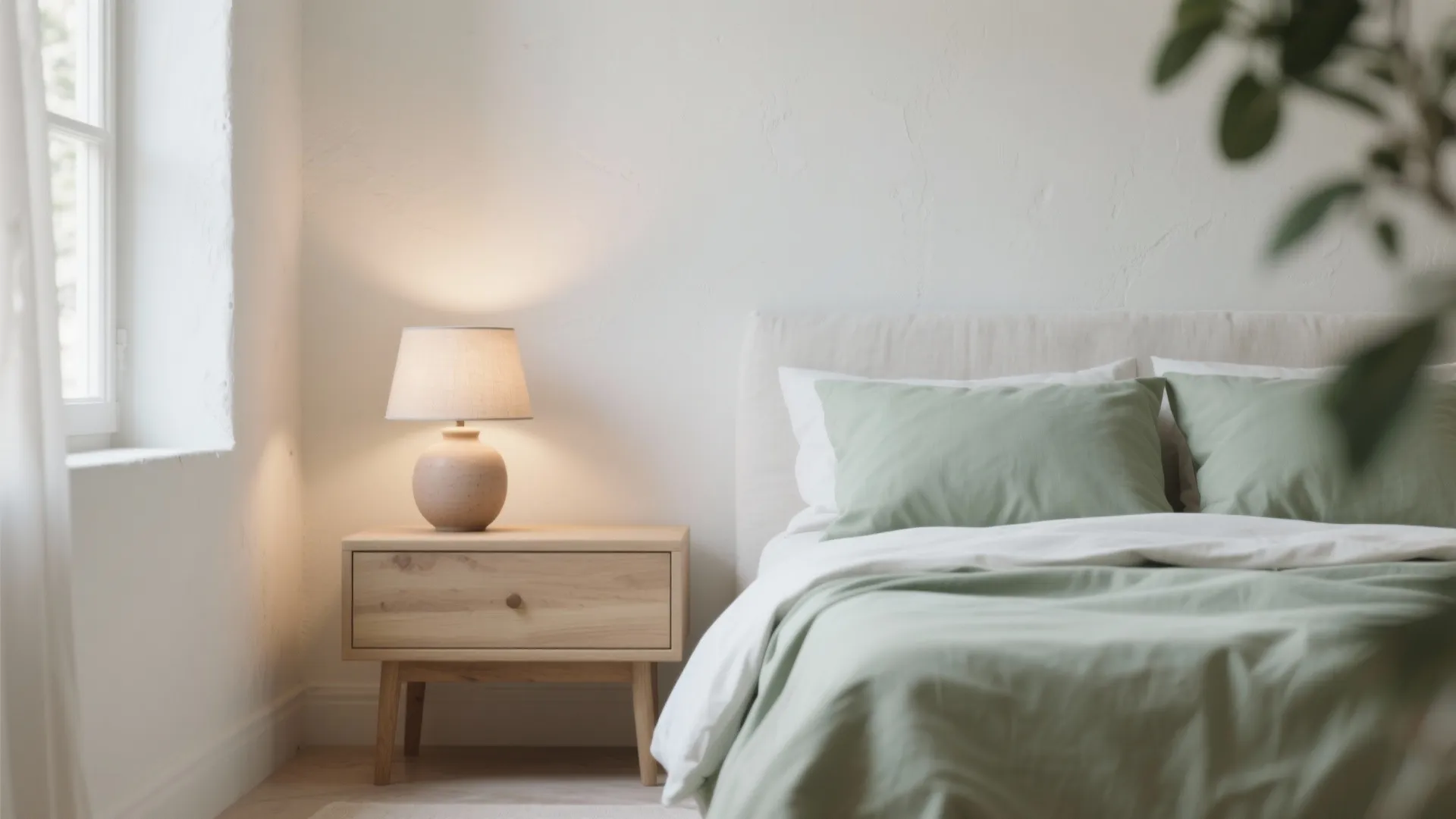 3) Soft White + Pastel Accents for Restful Bedrooms