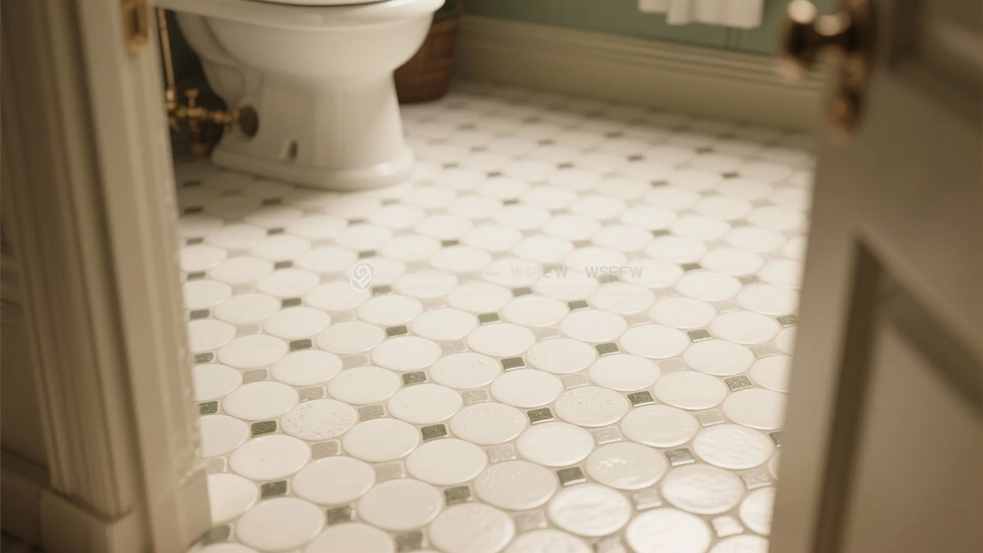 5. White Penny Tiles for Vintage Charm