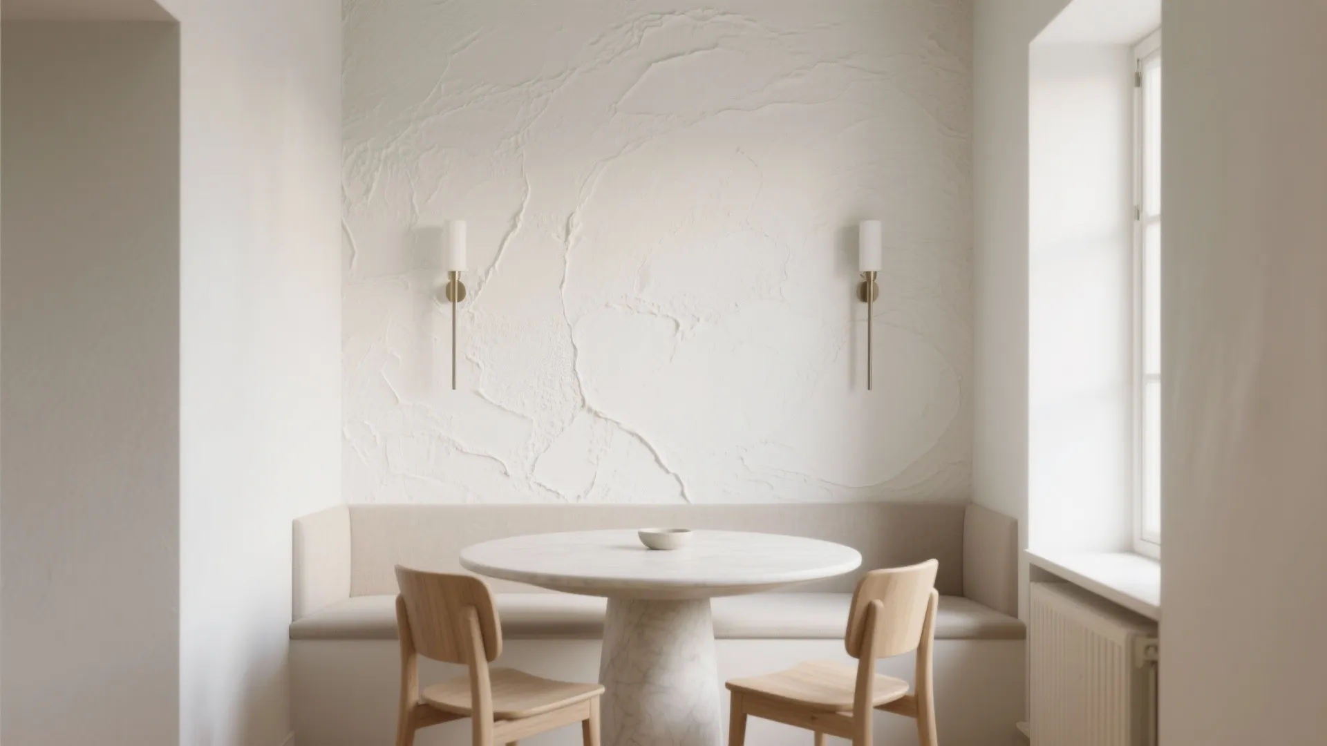 Hand-Troweled White Plaster