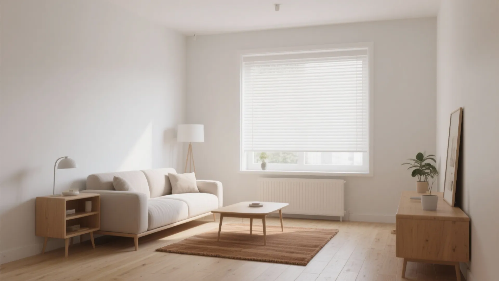 1. Minimalist White Roller Blinds
