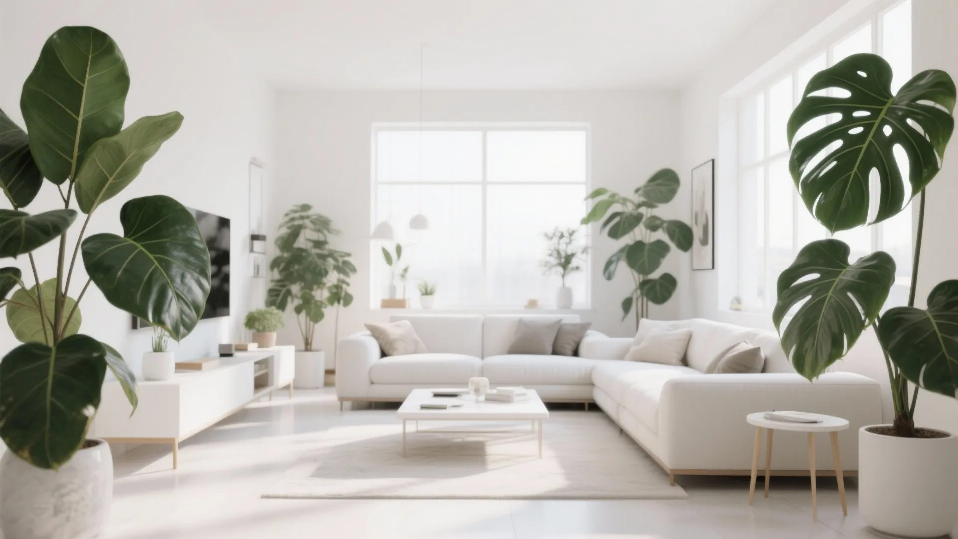 10. Incorporating Greenery in White Interiors