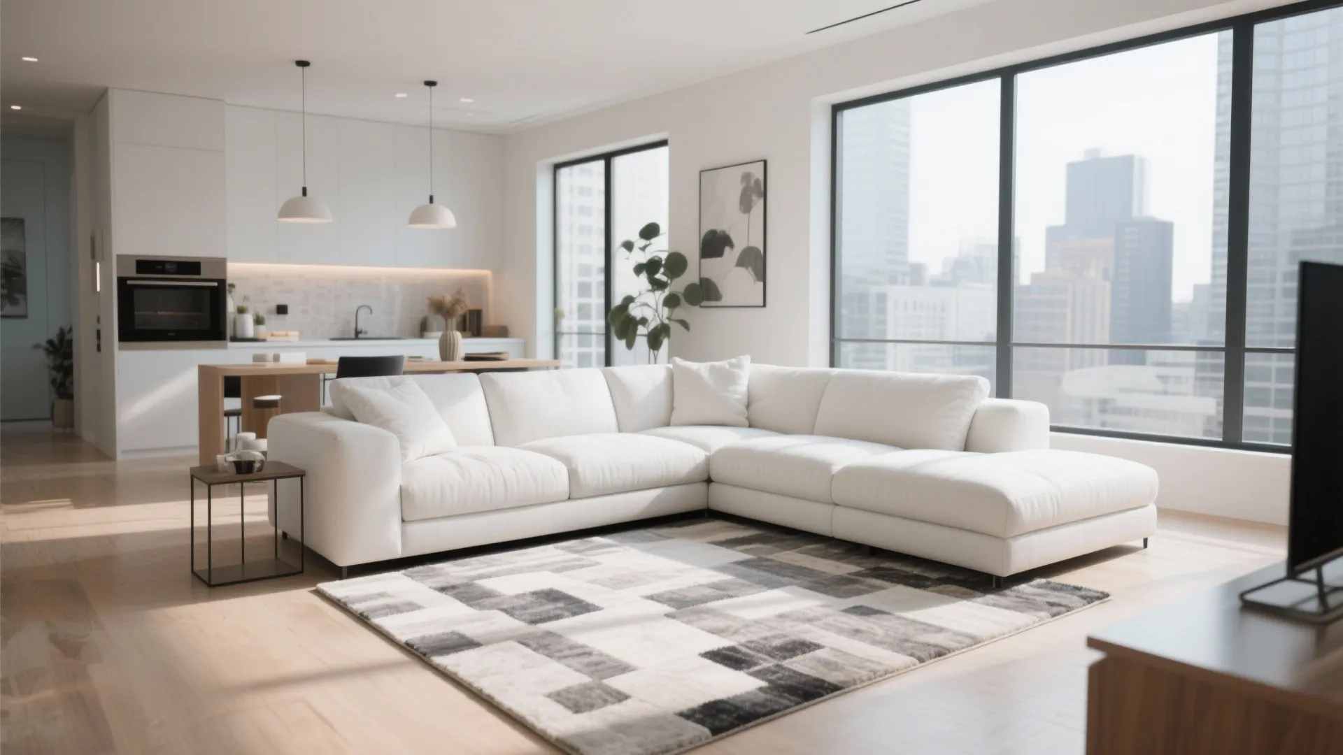 8. White Sectional to Define Zones