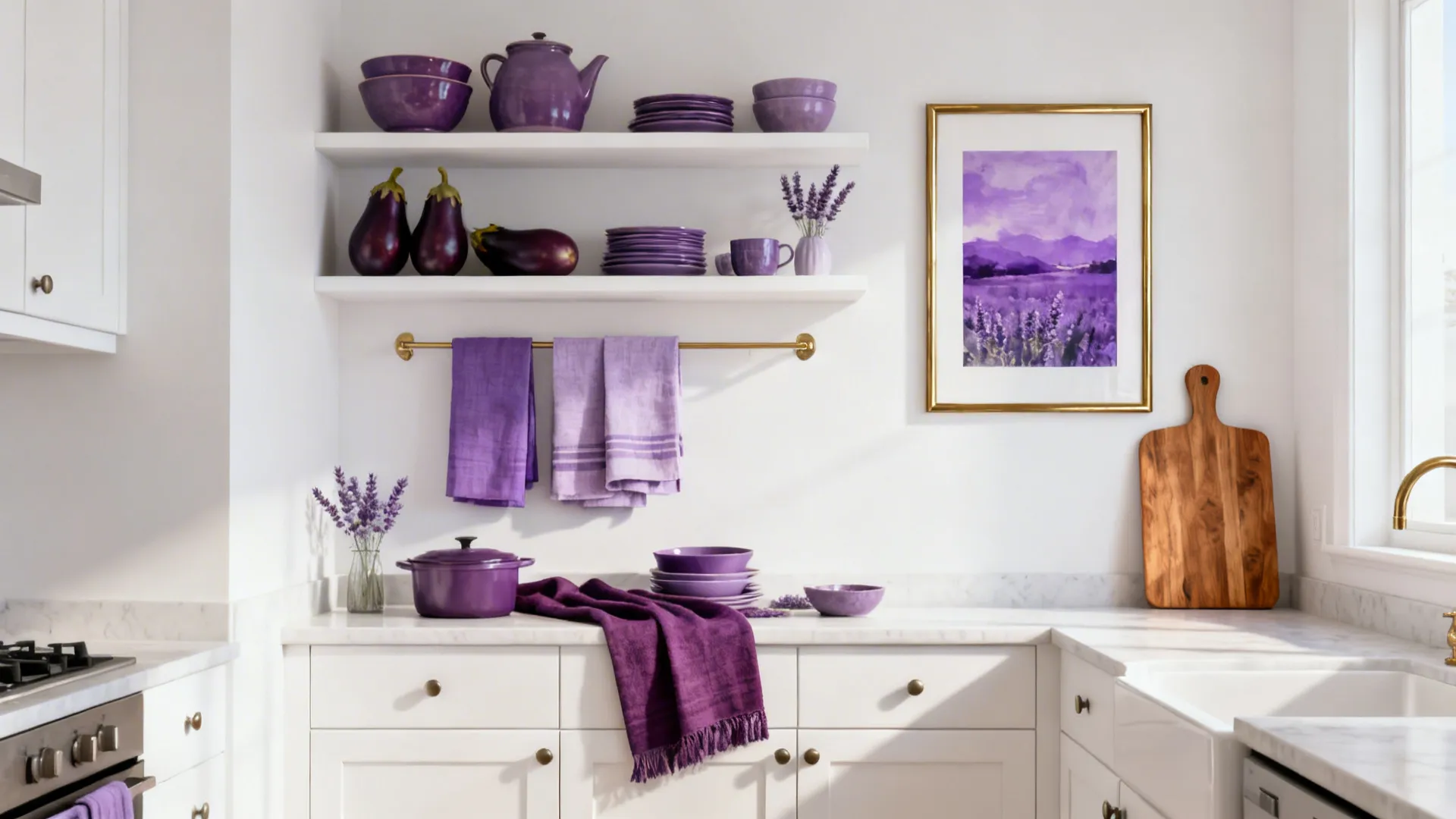 White Shell, Purple Layers: Textiles, Art, and Open Shelving