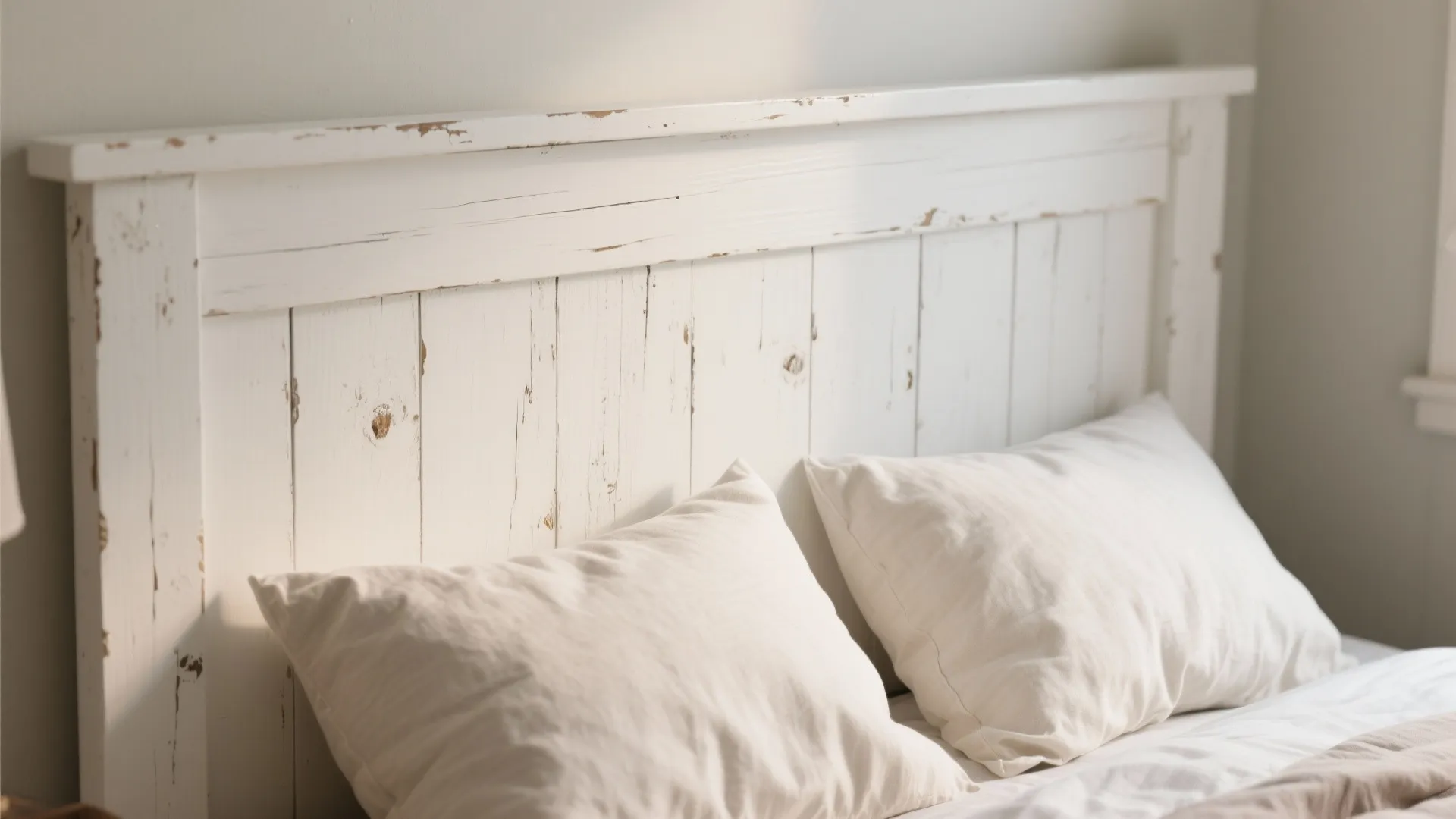 1. White Shiplap Bed Frame