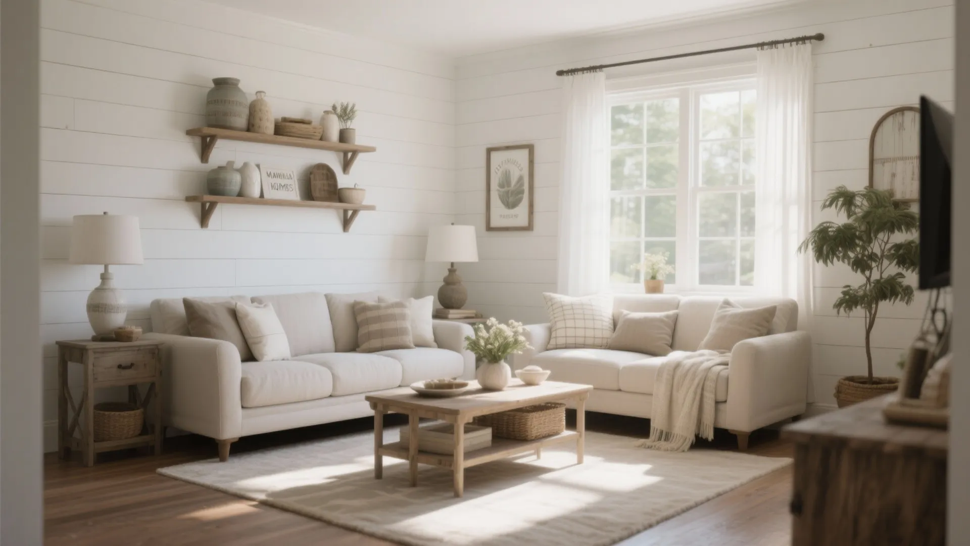 3. White Shiplap Walls