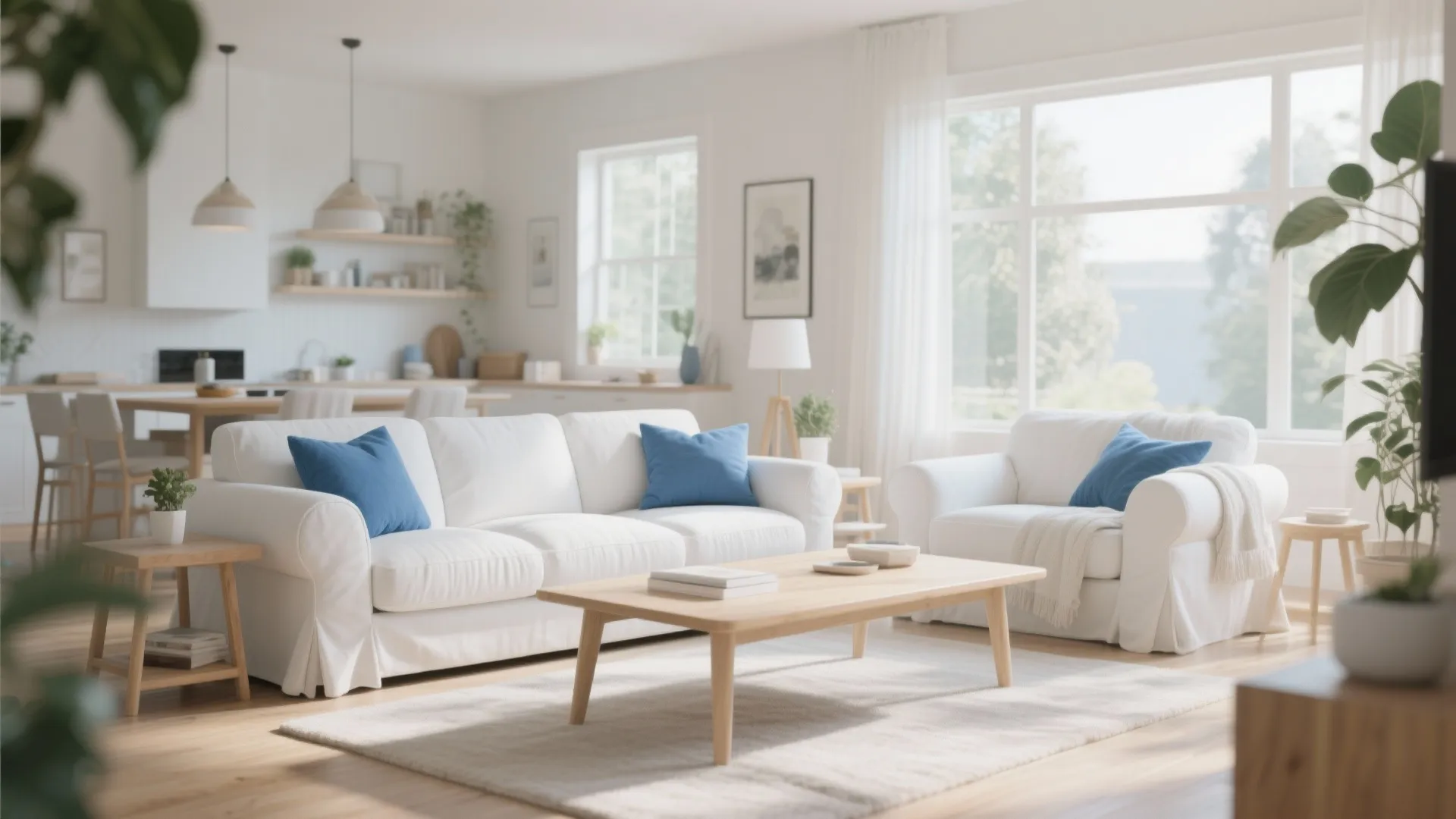 4. White Slipcovered Sofas