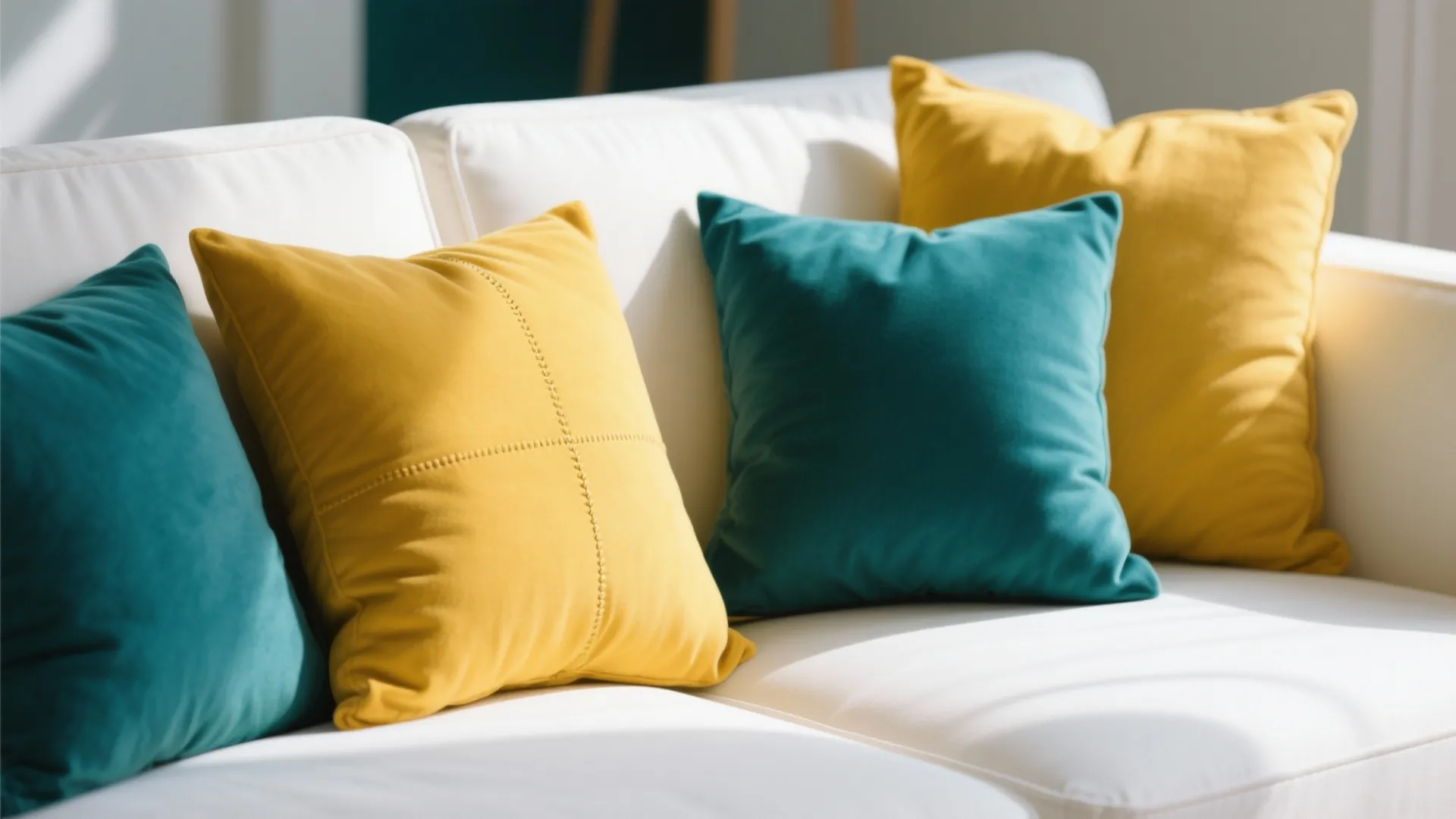 2. Pops of Color with Throw Pillows
