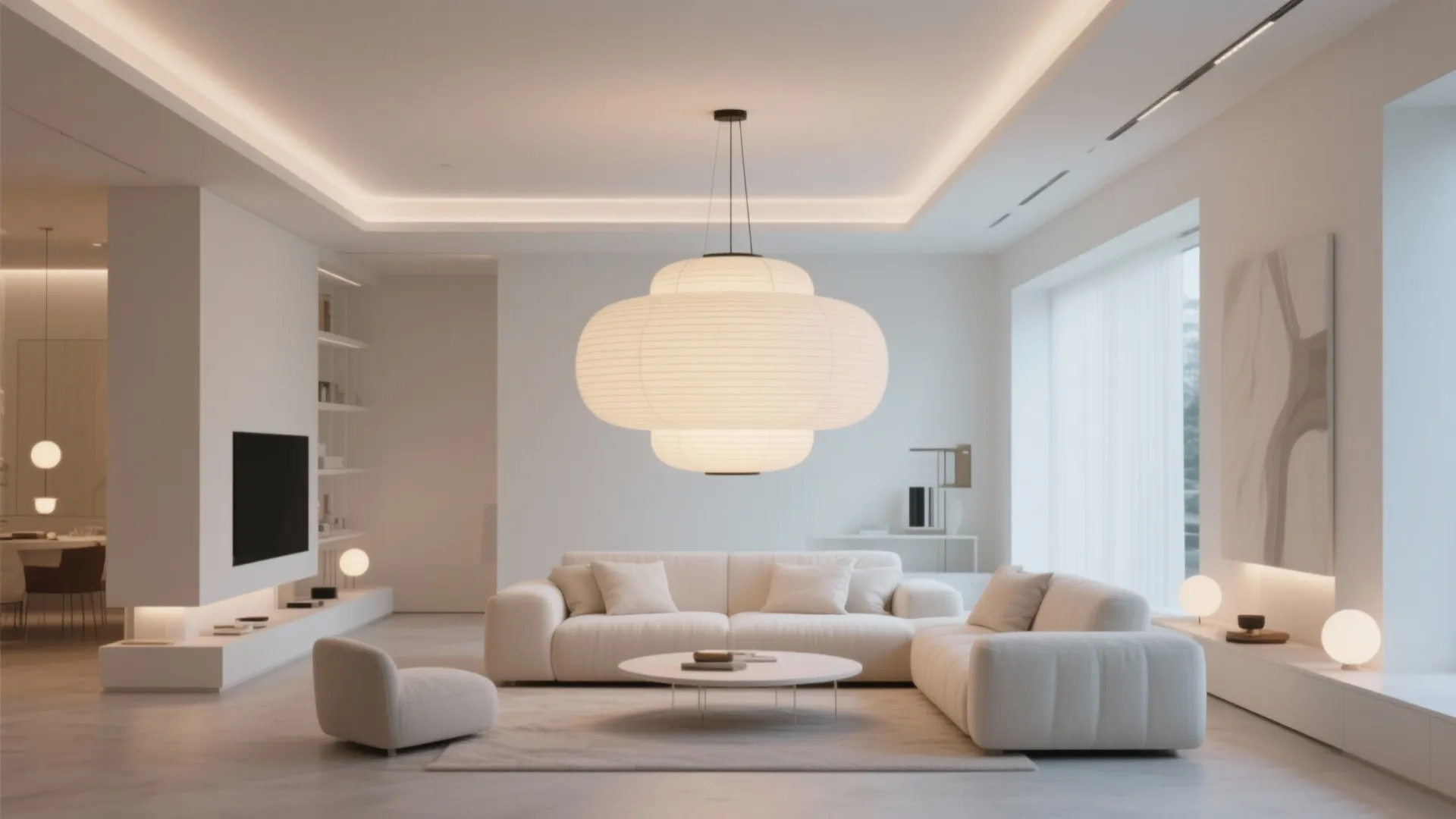 8. Statement Lighting in a White Scheme
