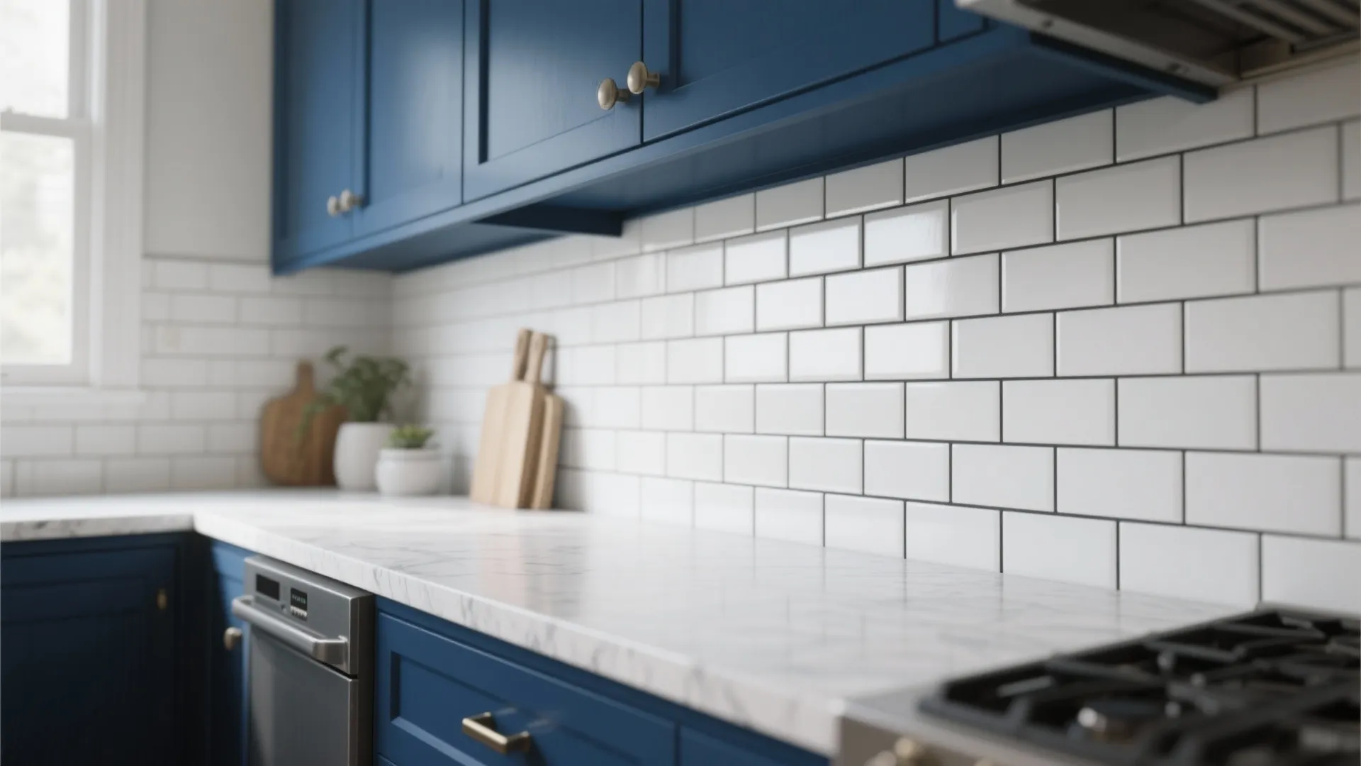 1. White Subway Tile with Contrasting Grout