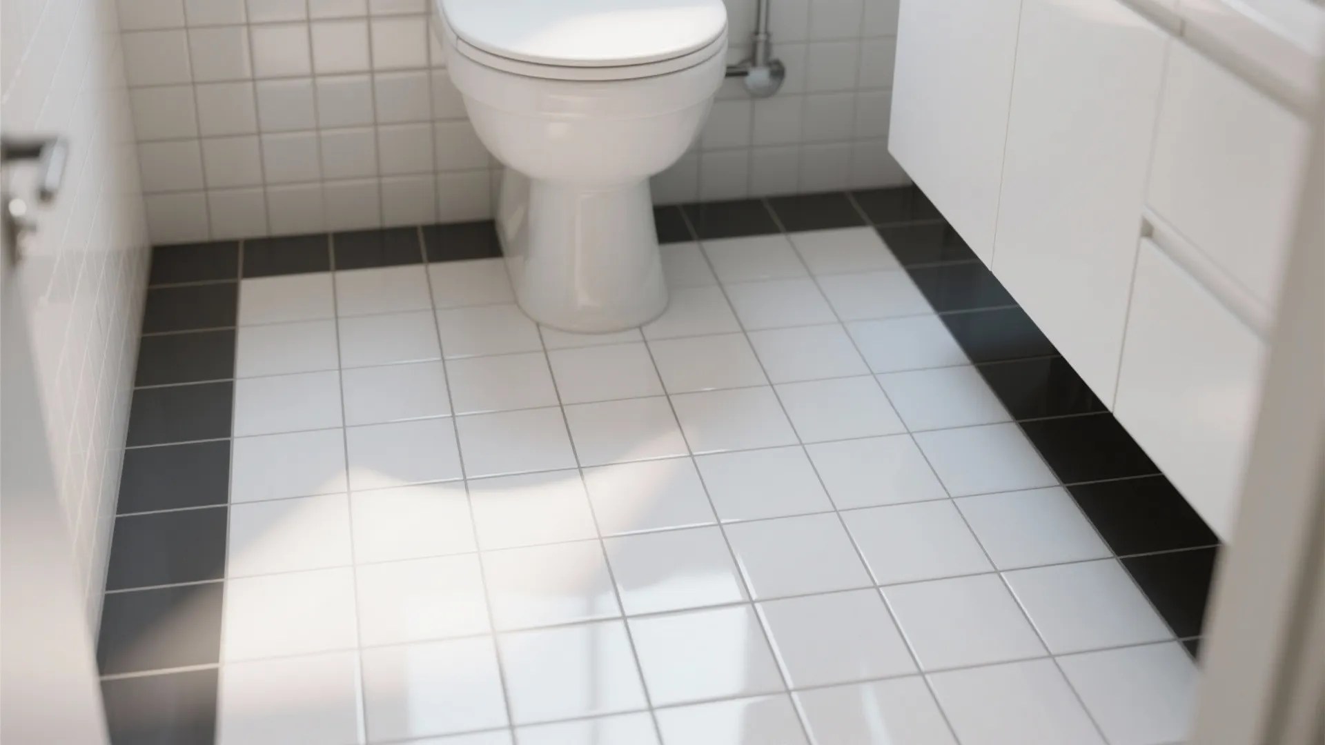 3. Glossy White Subway Tiles