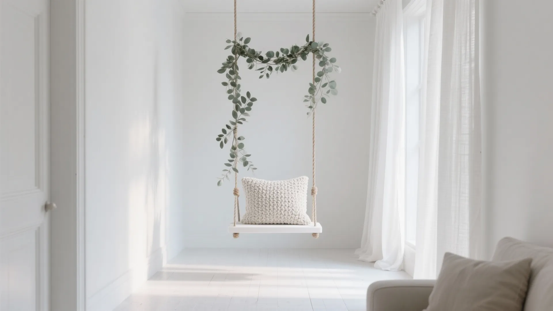 Minimalist White Swing Backdrop