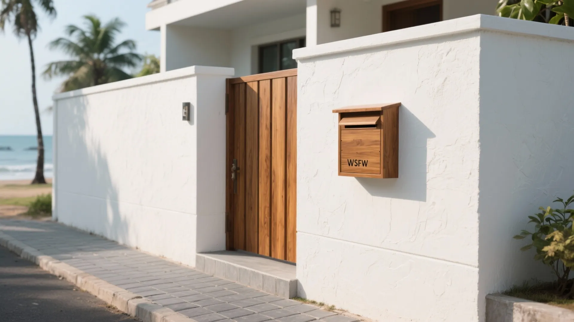 White Plaster with Teak Accents