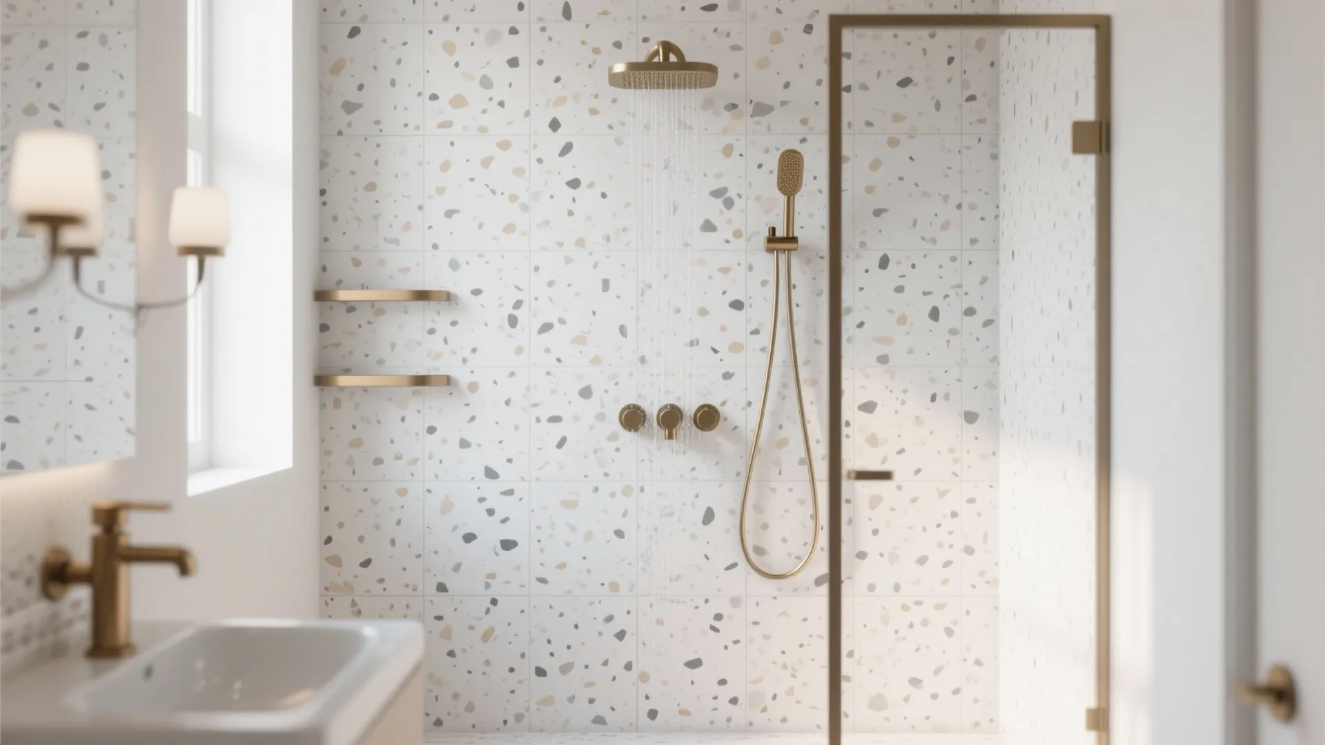 7. White Terrazzo with Flecks