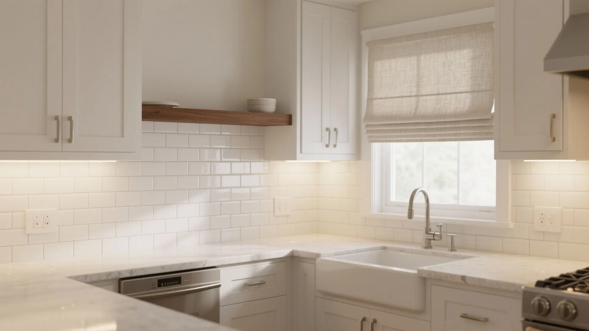 White Subway Tile Kitchen: My Bright Space Makeover: 1 Minute to Find Time-Saving Subway Tile Kitchen Upgrades