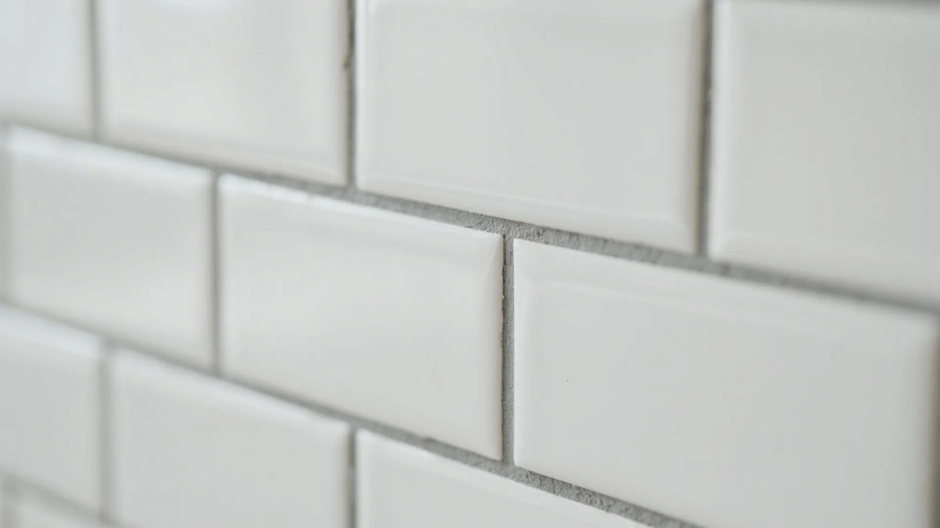 5. Grey Grout with White Tiles