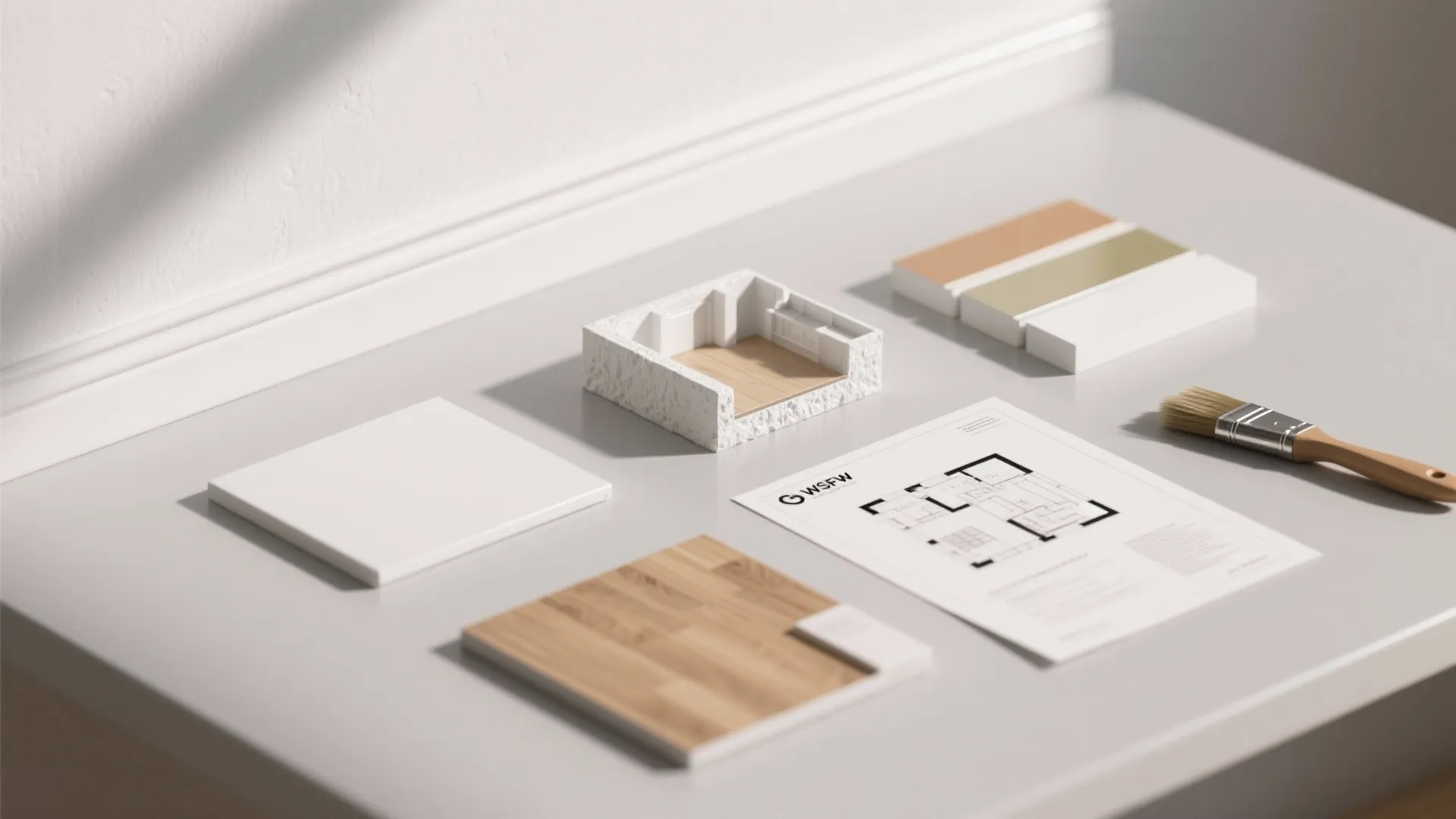 3. High-reflective whites with a trim accent