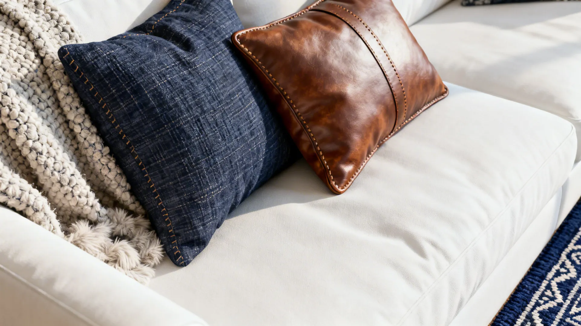 2. Introduce white upholstery and mixed textures