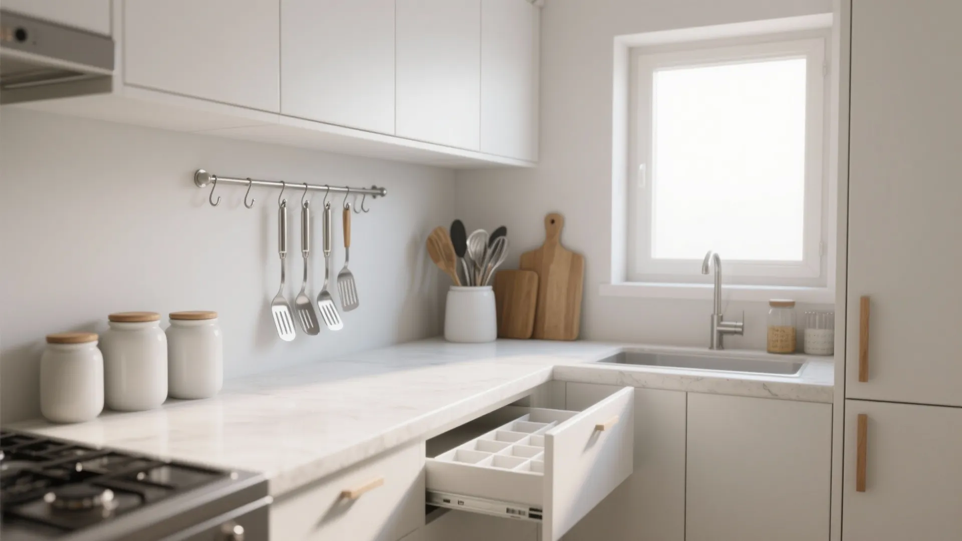 5 White Kitchen Utensil Set Ideas: Creative small-space kitchen utensil set ideas I’ve used in projects