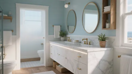 5 Bathroom Color Ideas with a White Vanity
