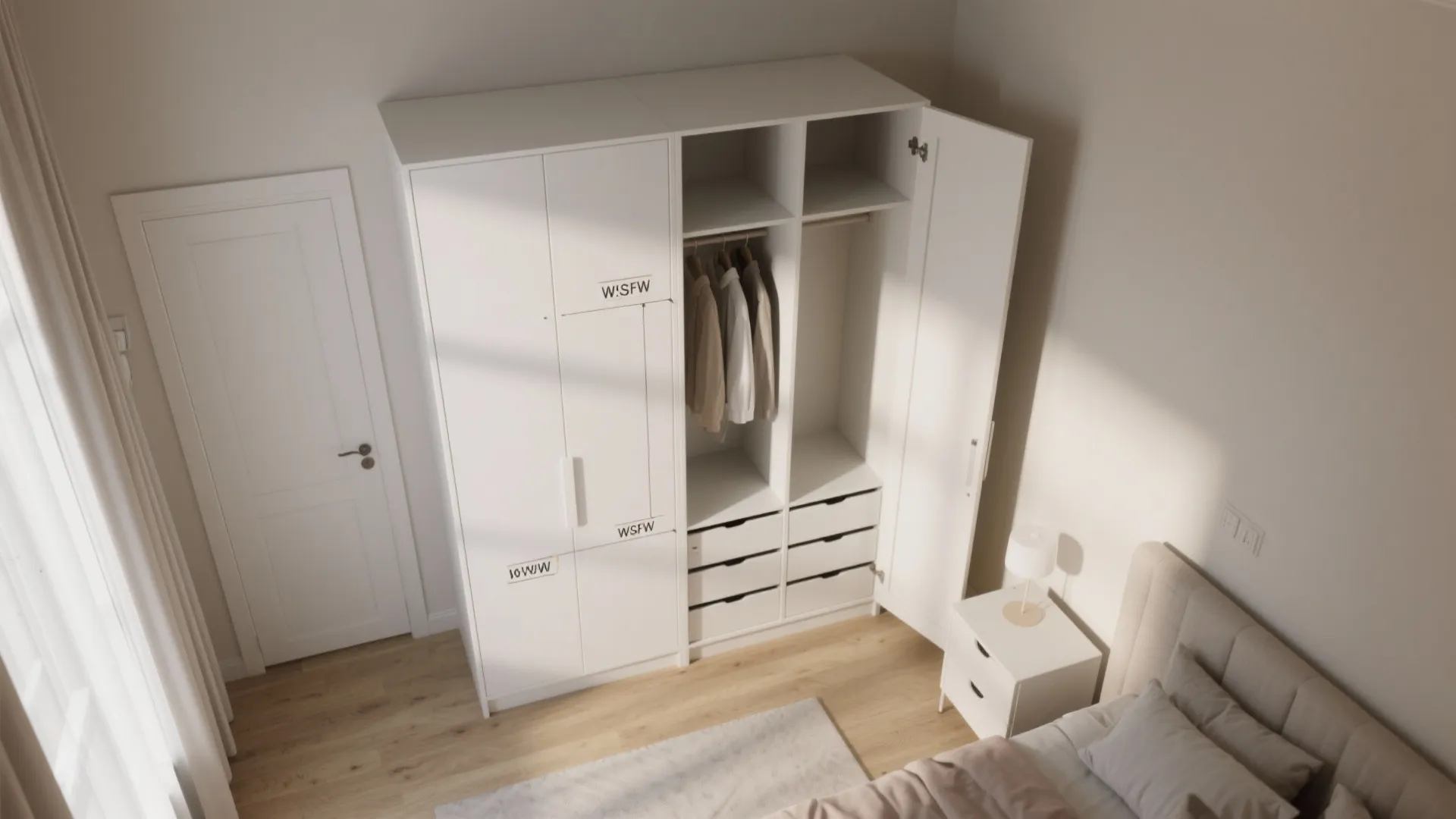 4. Painted White Wardrobe