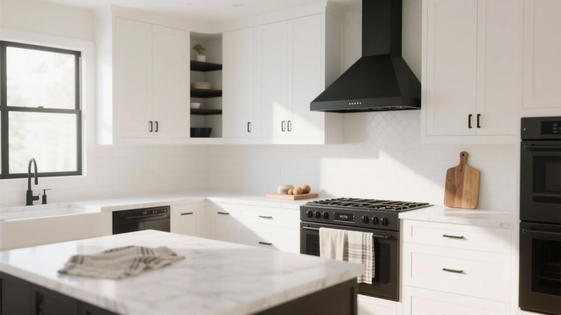 3. Black accents, white fundamentals