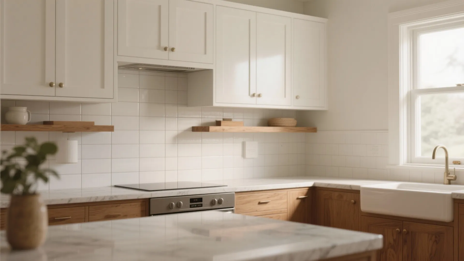 1. Timeless White + Warm Wood