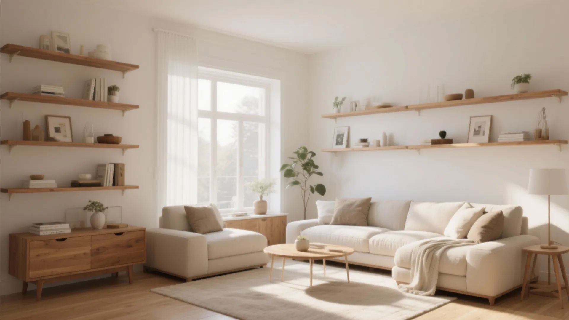 8. Mixing White with Warm Wood Accents