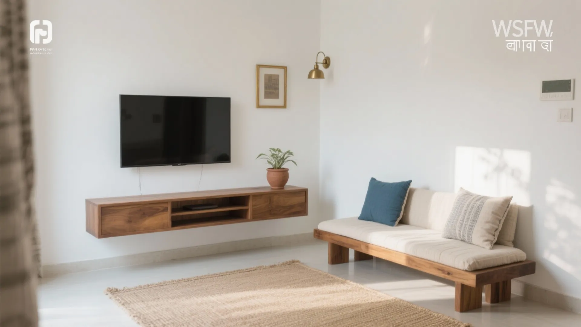 Minimalist Indian Calm: White, Wood, and Handloom