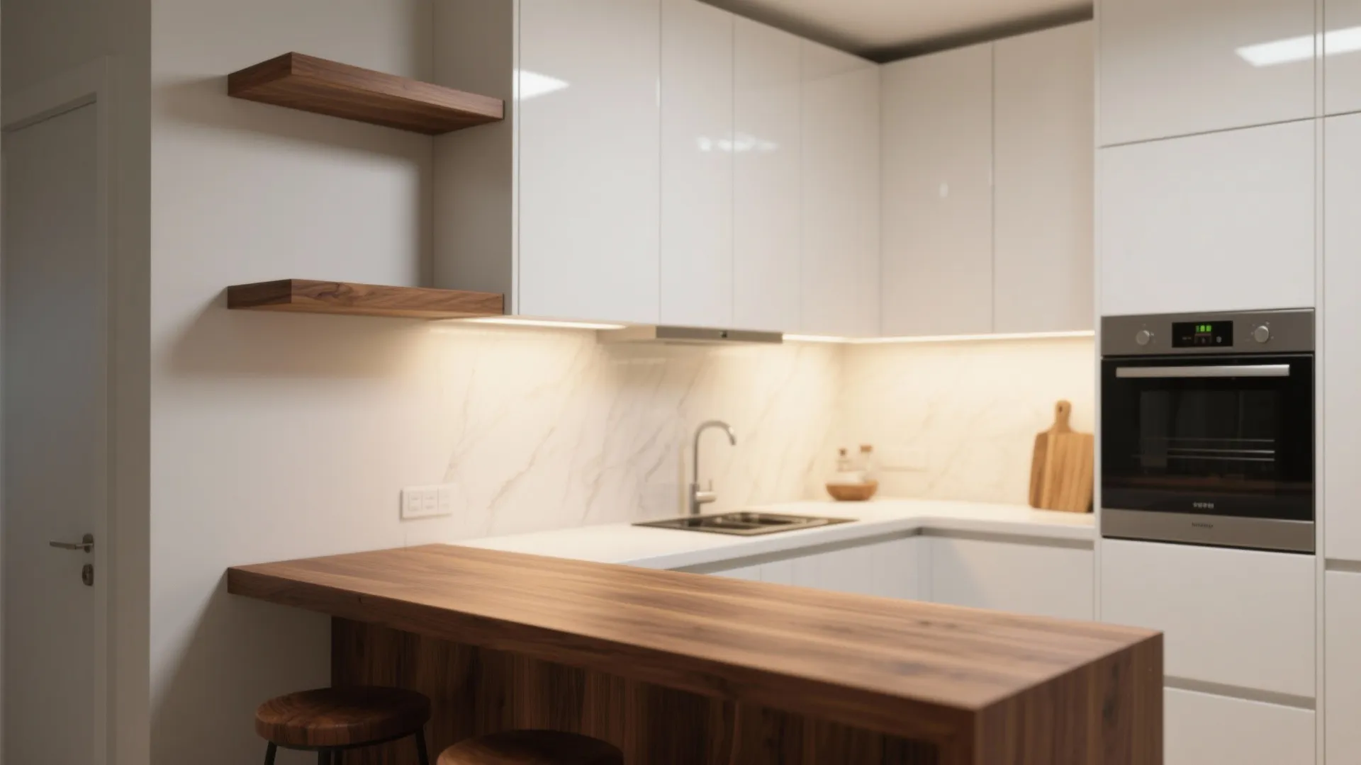 1. Pair gloss with warm wood accents