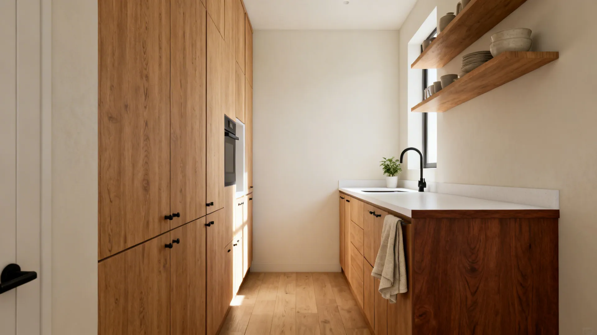 Soft White + Warm Wood Harmony