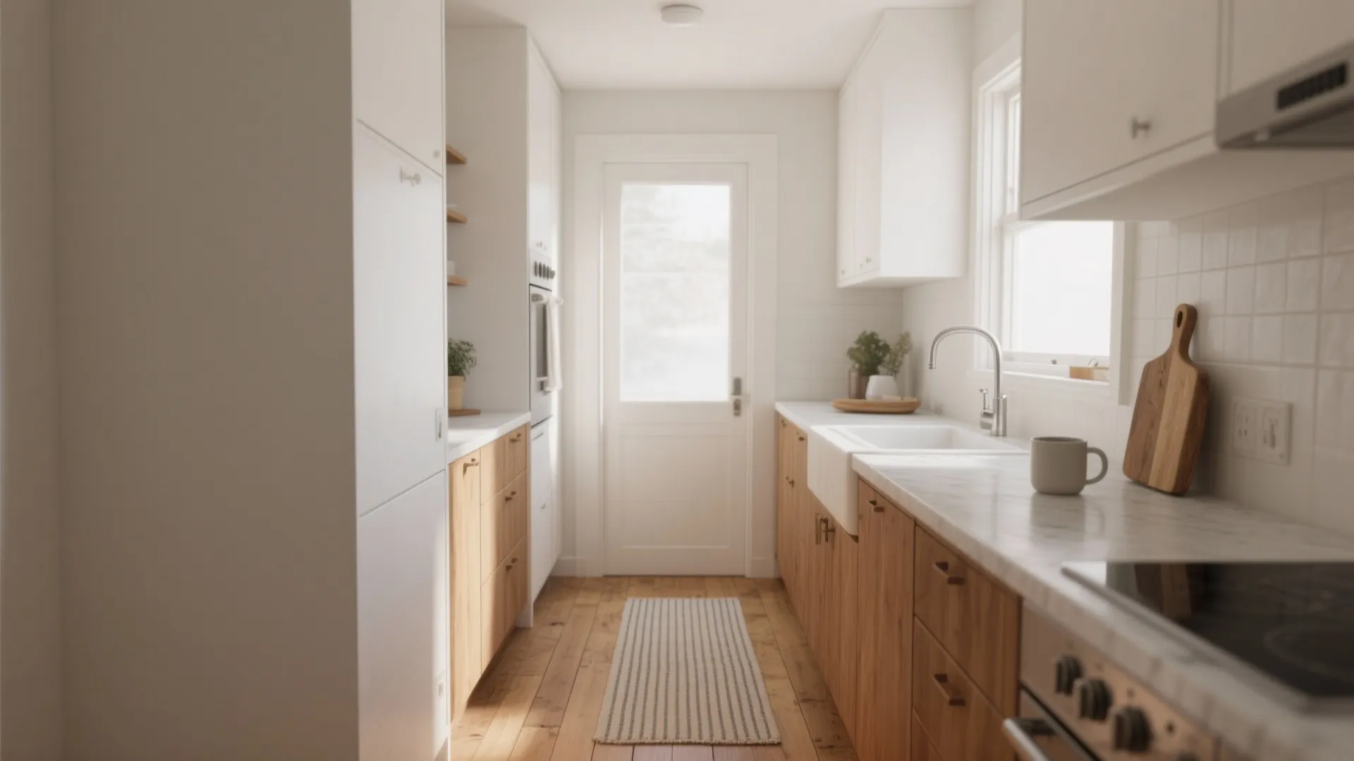 White Wood Kitchen Ideas: 5 Inspo I Love: How I use white wood floors to make small kitchens feel bright, warm, and surprisingly practical
