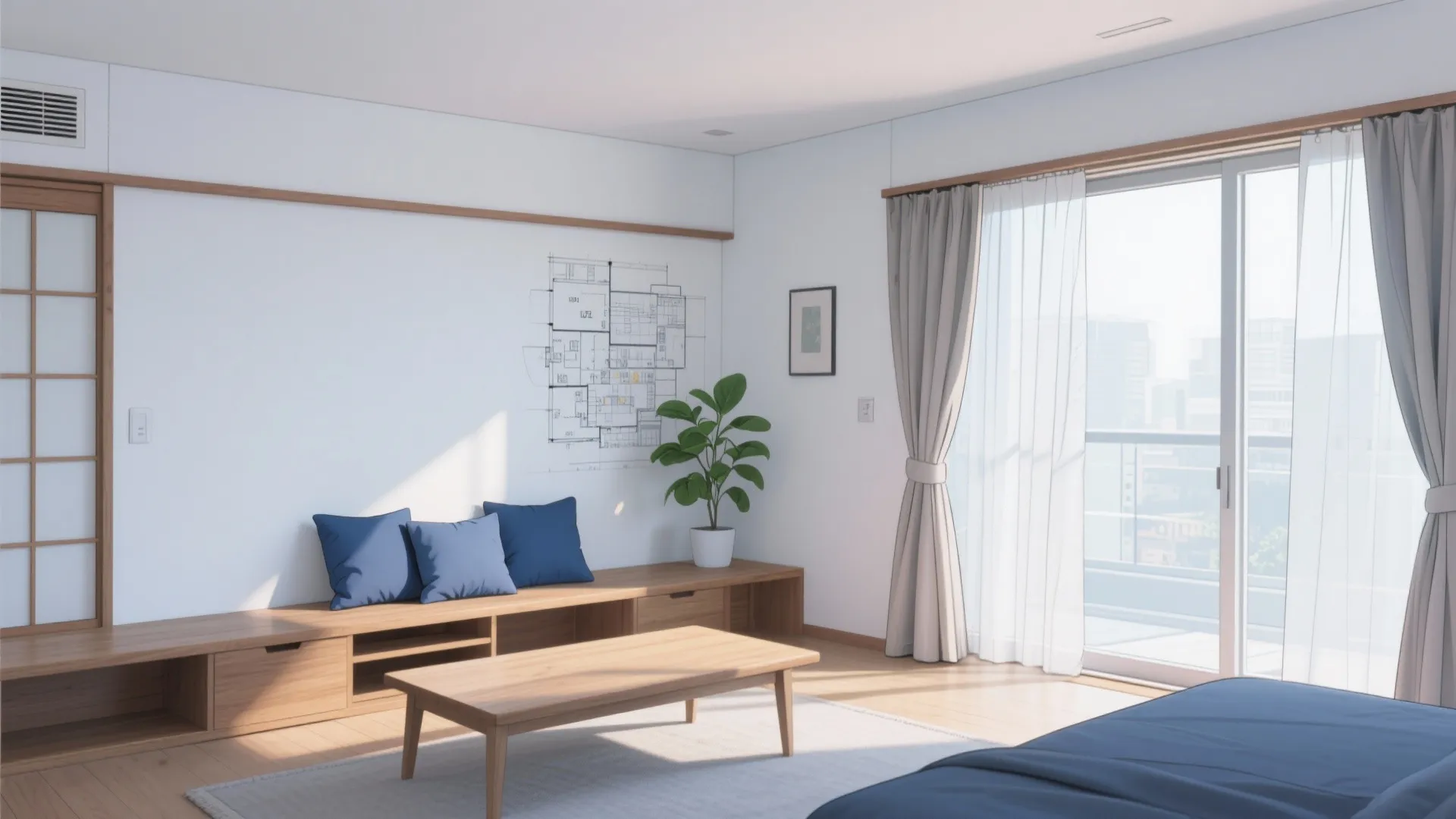 色と素材の“静と動”：白70・木20・色10のバランス（日本の色彩設計）