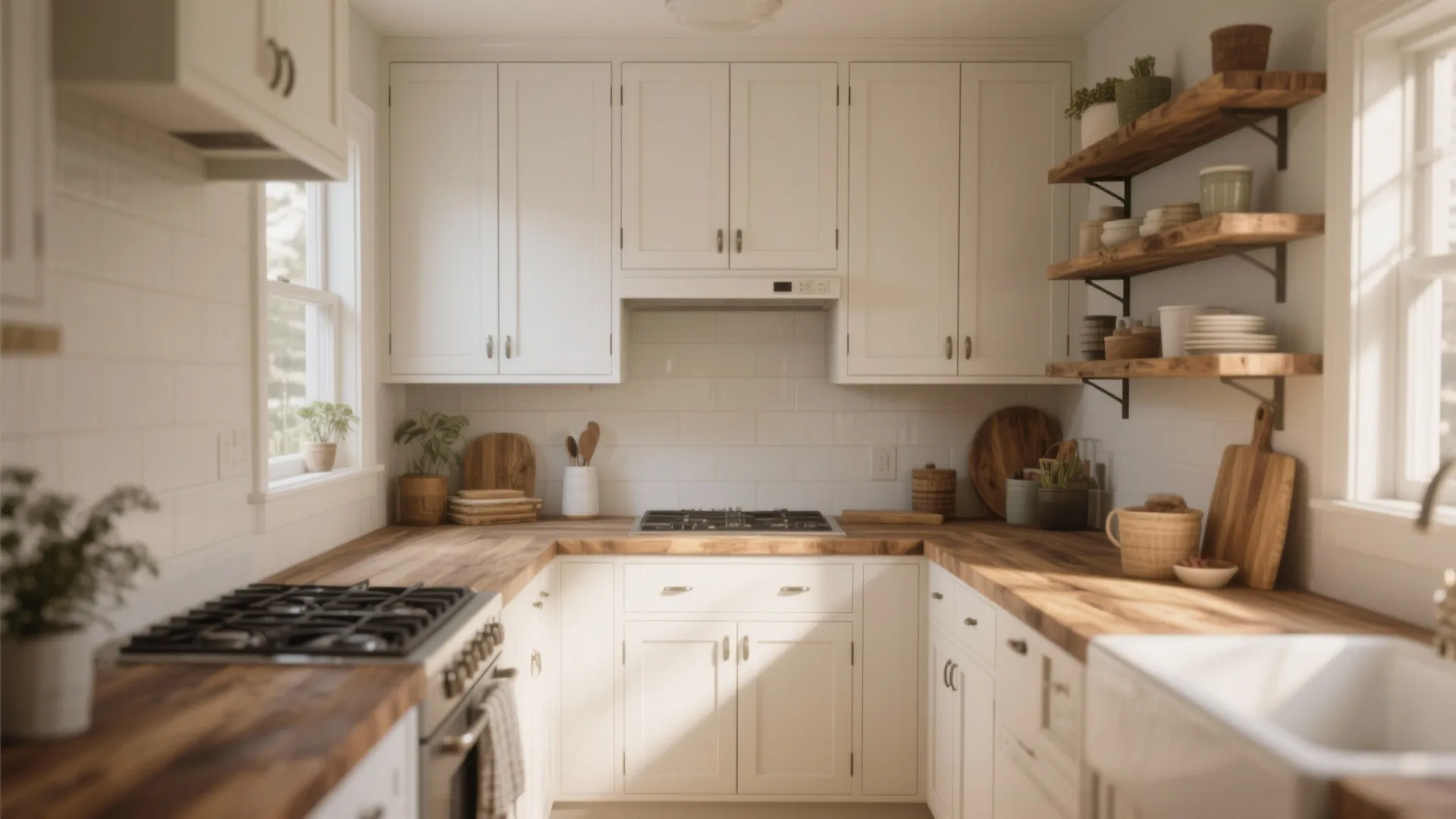 1. Pair White with Warm Wood