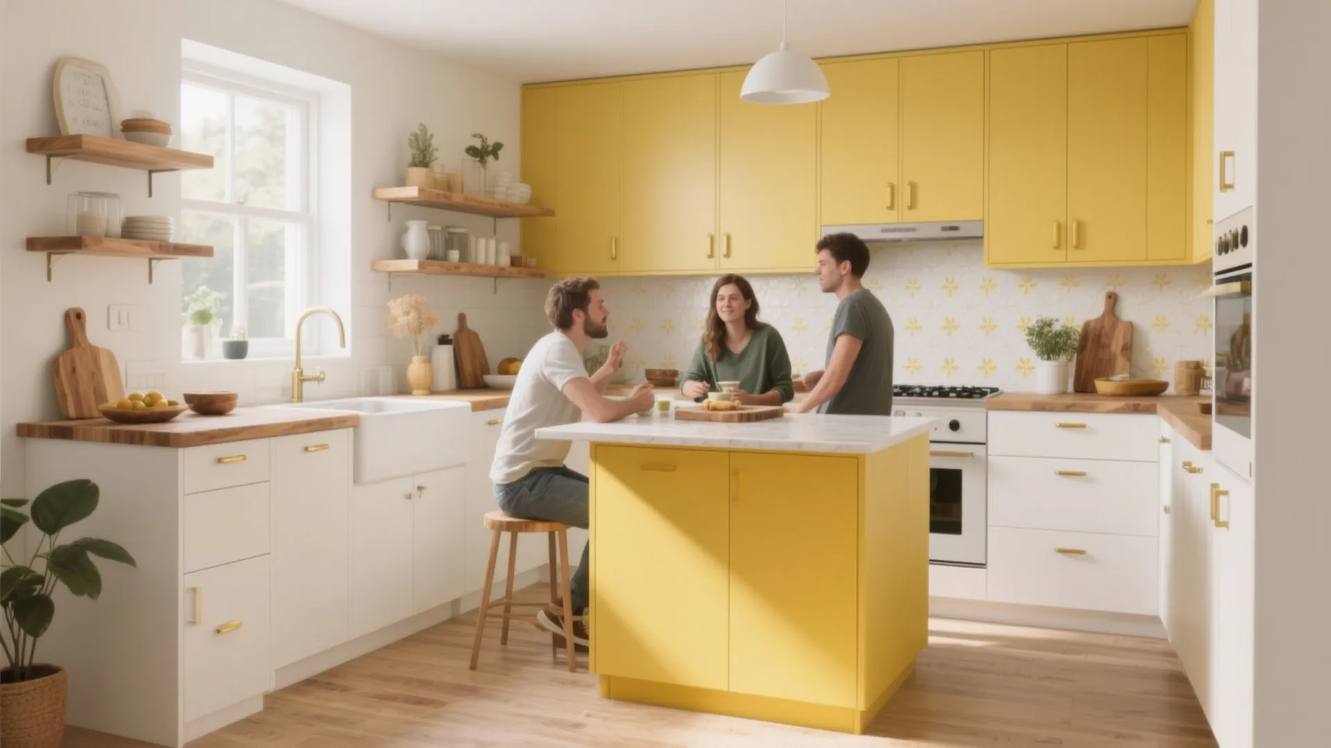 5 Fresh Ideas for White and Yellow Kitchen Cabinets: Cheerful, bright kitchen cabinet ideas that maximize small spaces and style