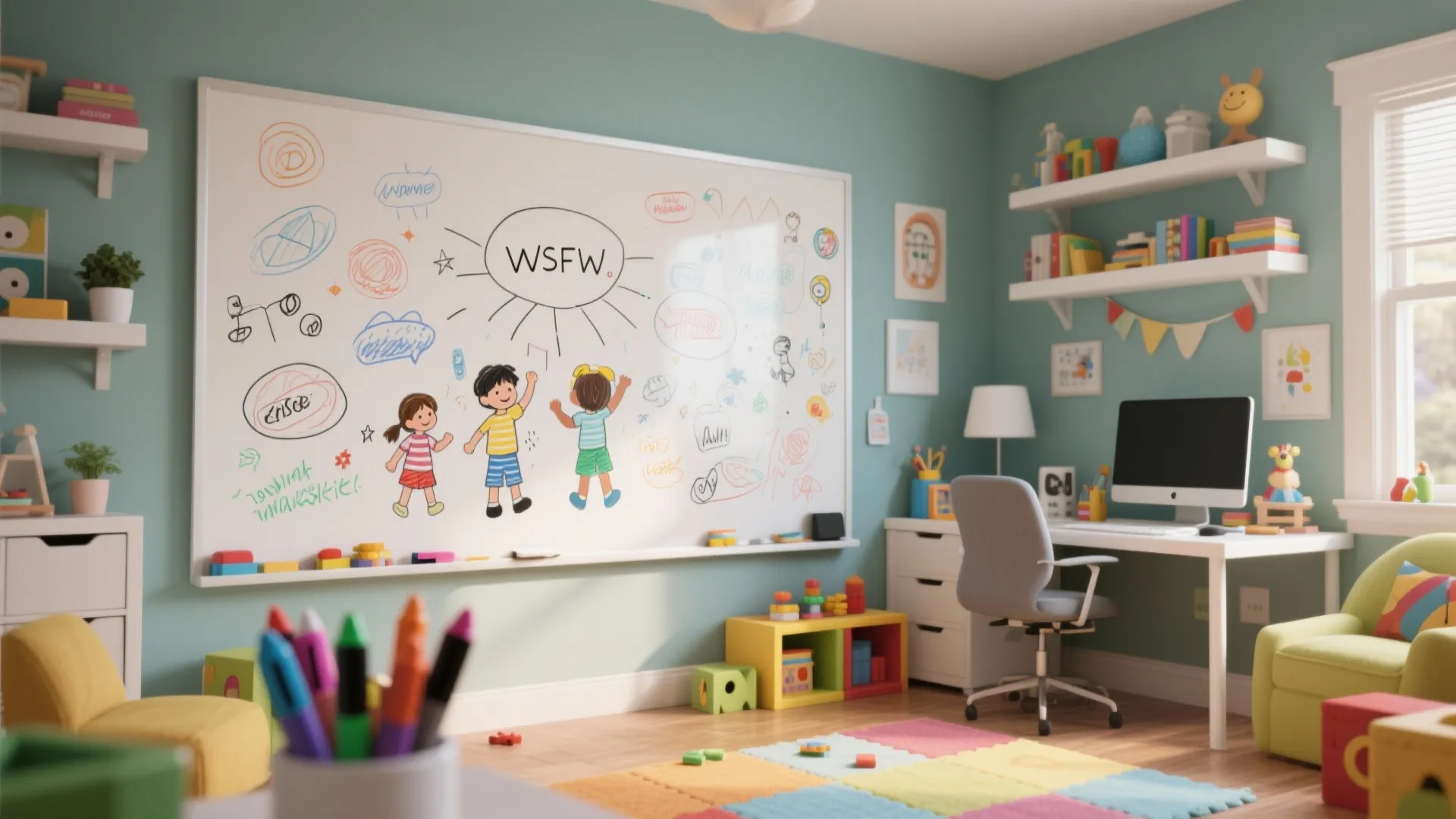 9. Whiteboard or chalkboard wall