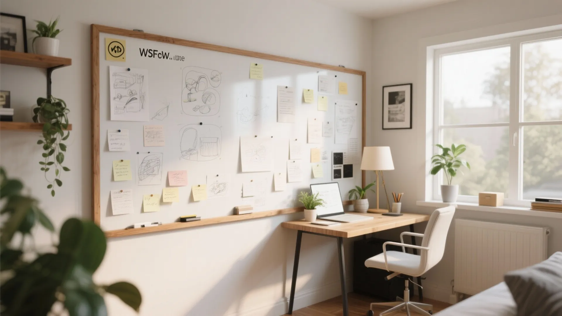 Functional Whiteboard or Corkboard Wall