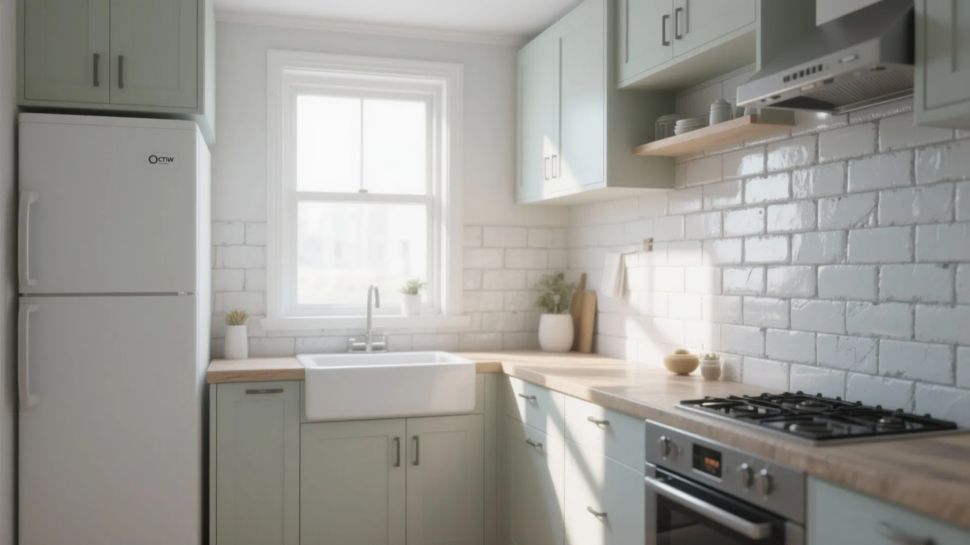 2. White-washed brick for bright, airy kitchens