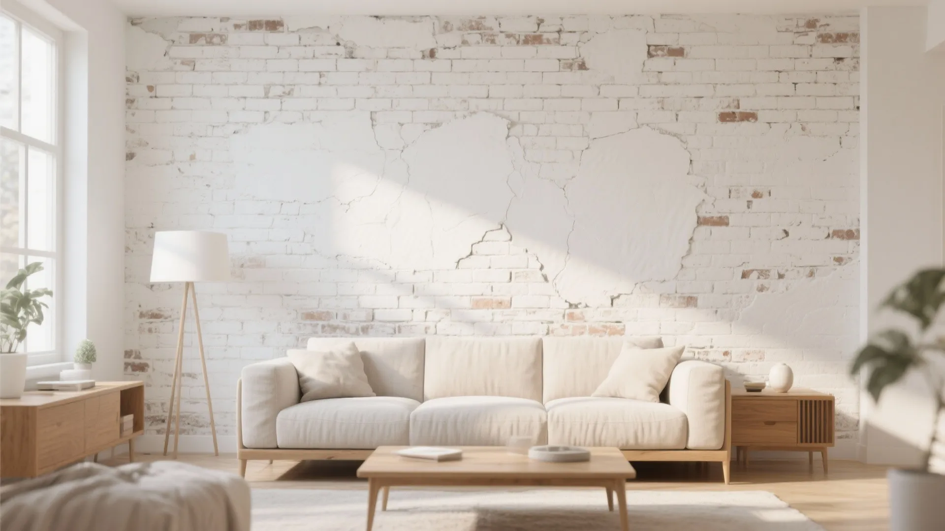 1. Gentle whitewash to keep texture