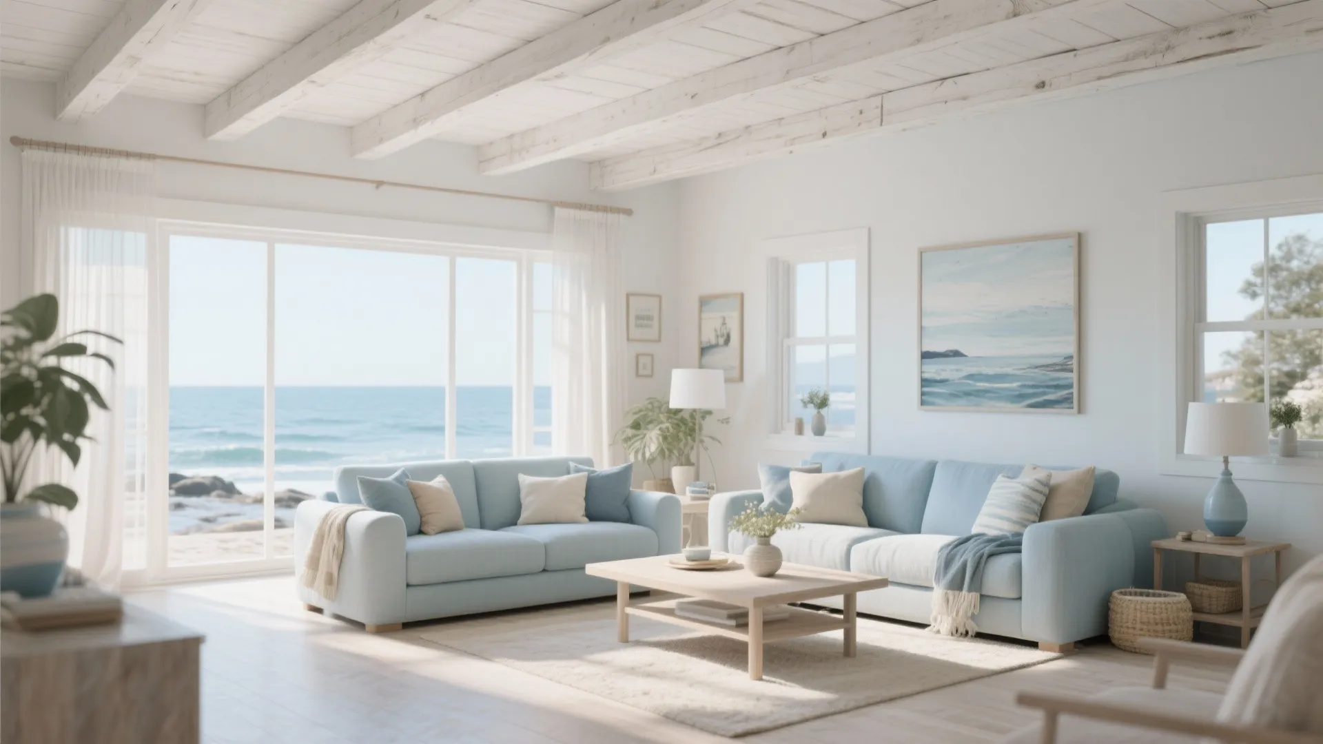 6. Whitewashed Wood Beams