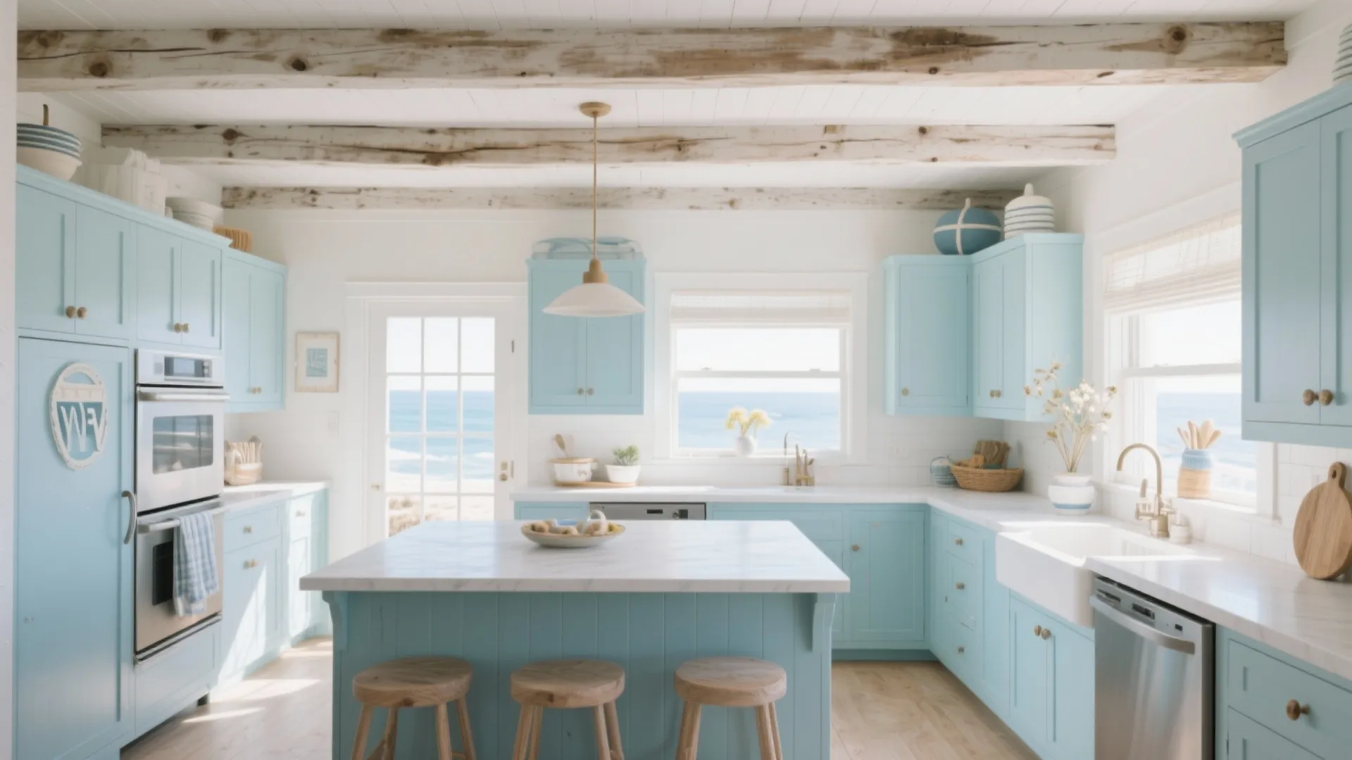 9. Whitewashed Ceiling Beams