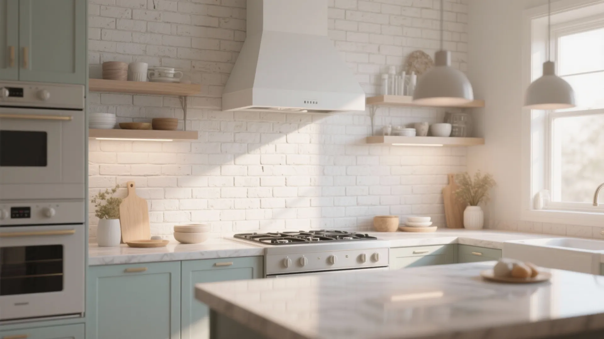 2. Whitewashed Brick Elegance